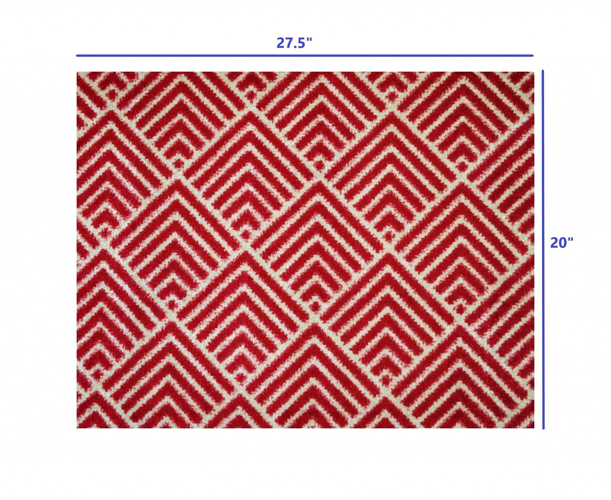 2' x 3' Deep Red and Tan Arrow Geo Washable Floor Mat