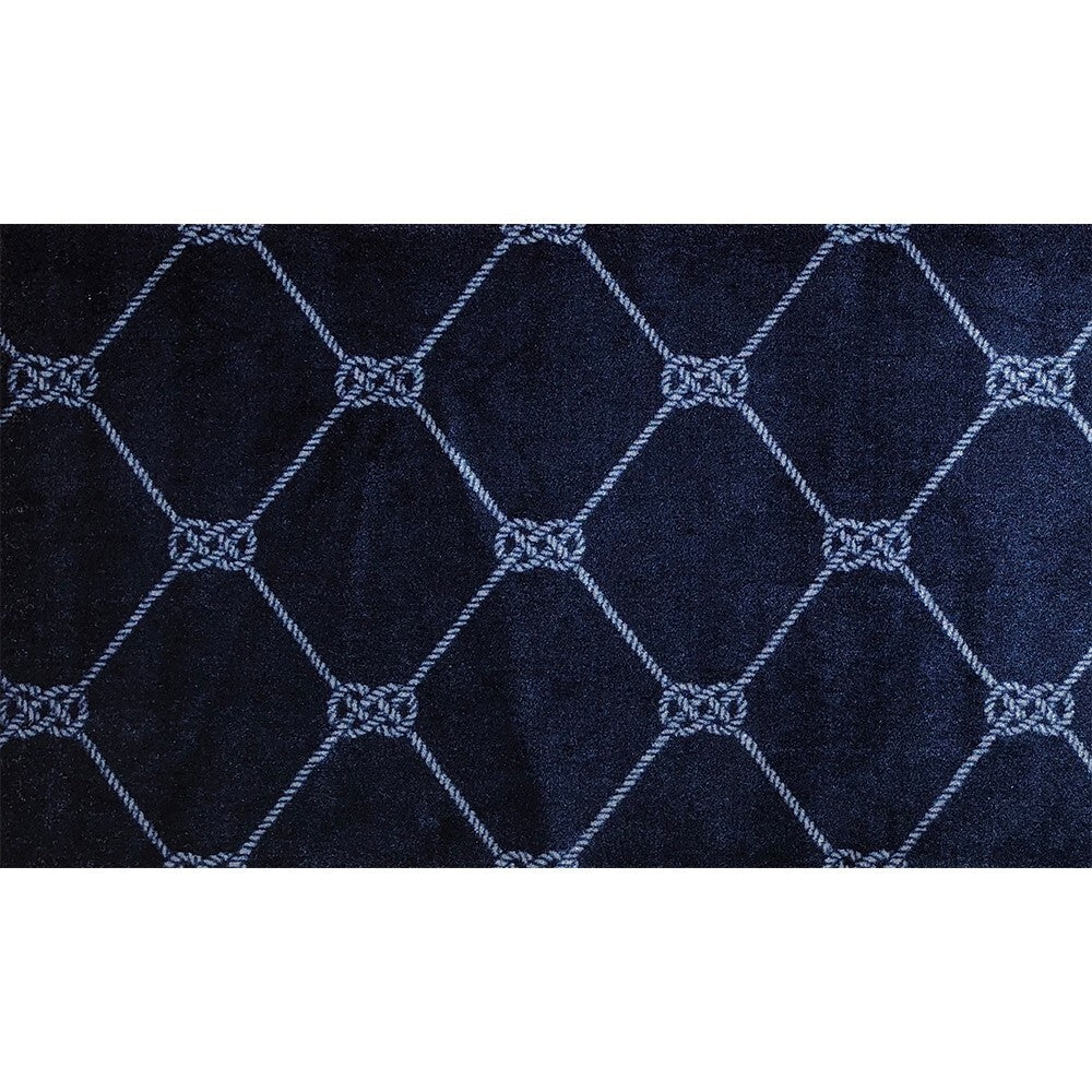 2' x 3' Navy Nautical Knots Washable Floor Mat