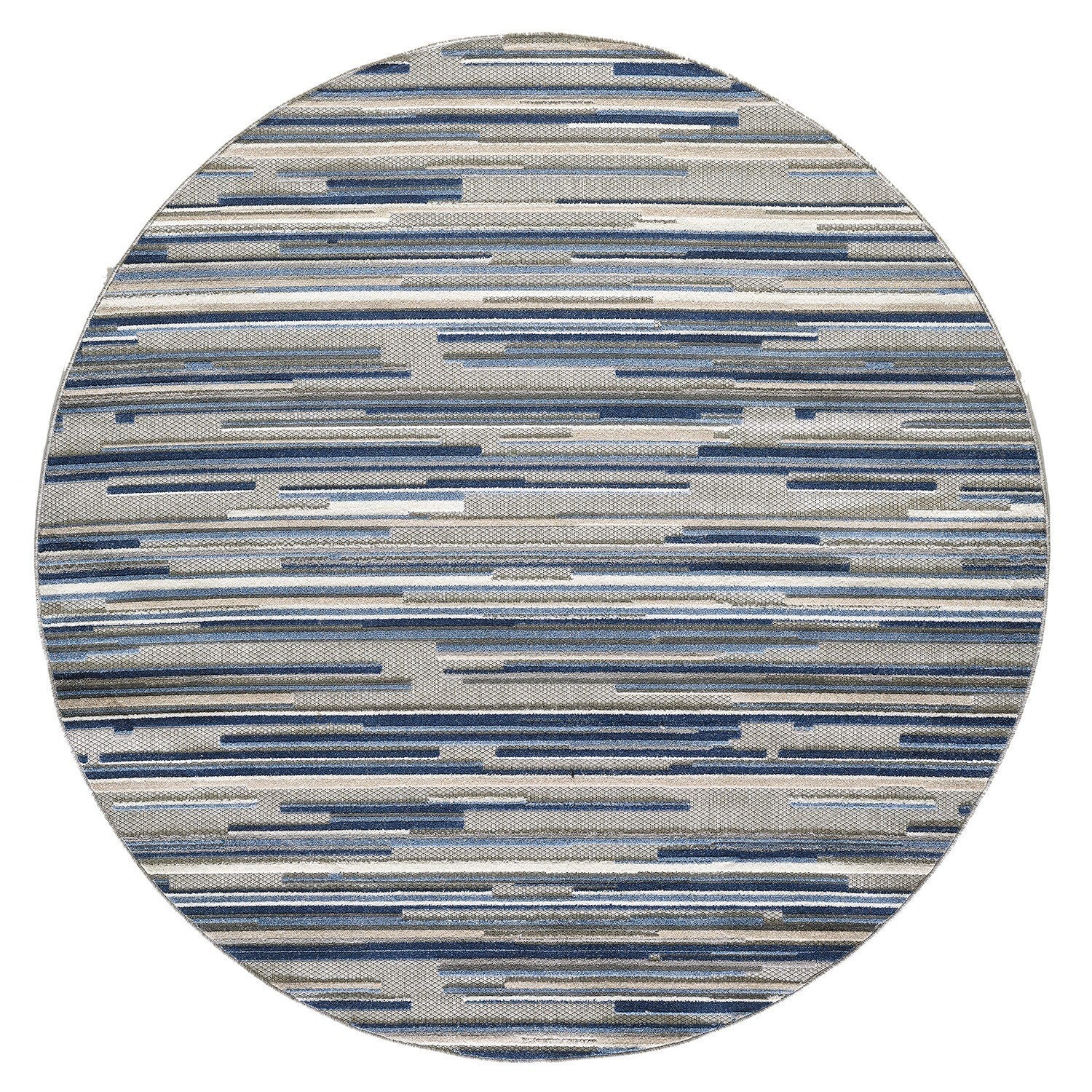 3' x 5' Blue Abstract Striped Indoor Outdoor Area Rug
