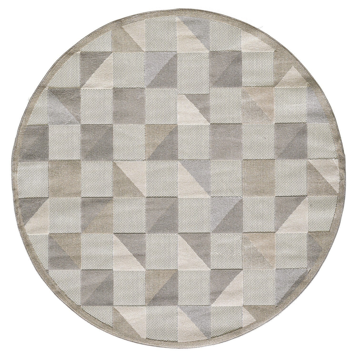 3' x 5' Gray Triangle Indoor Outdoor Area Rug