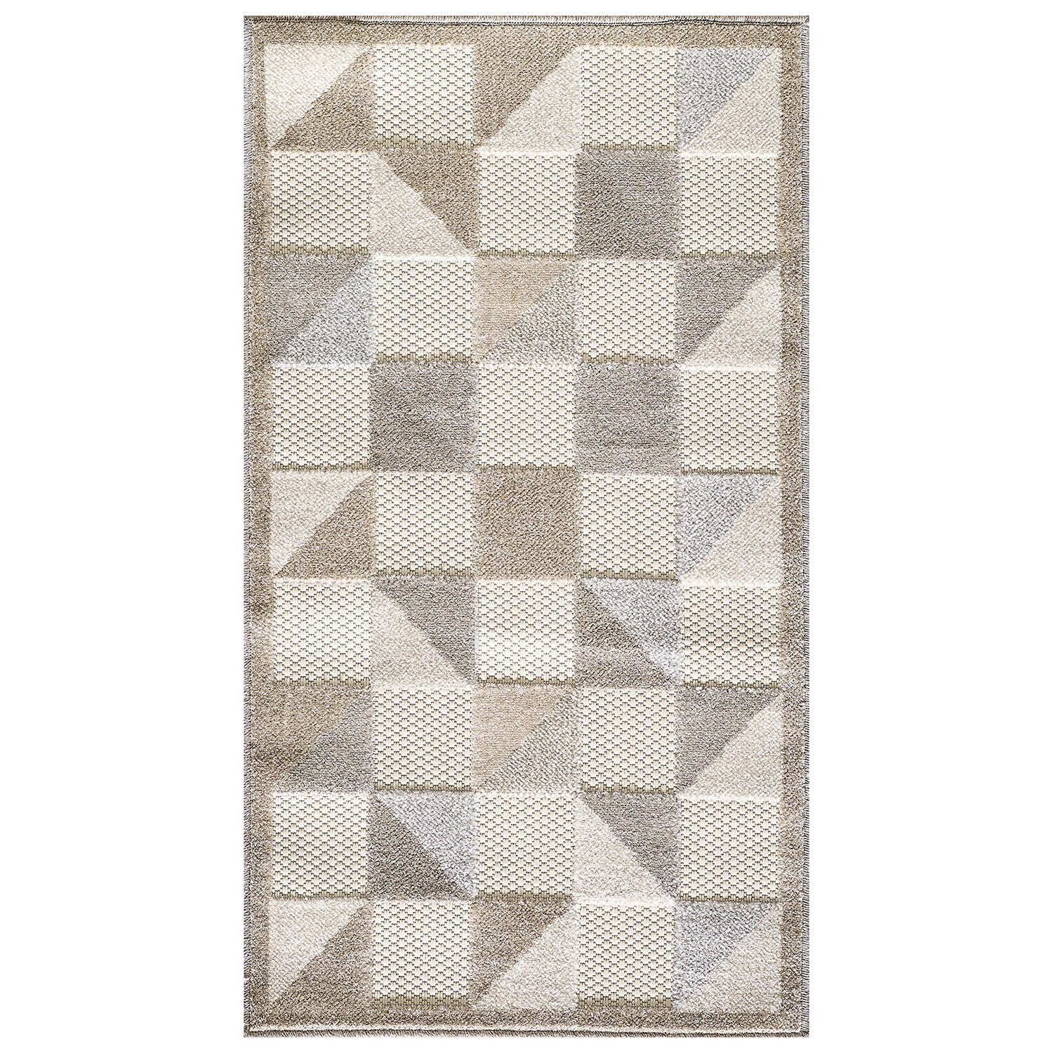 3' x 5' Gray Triangle Indoor Outdoor Area Rug