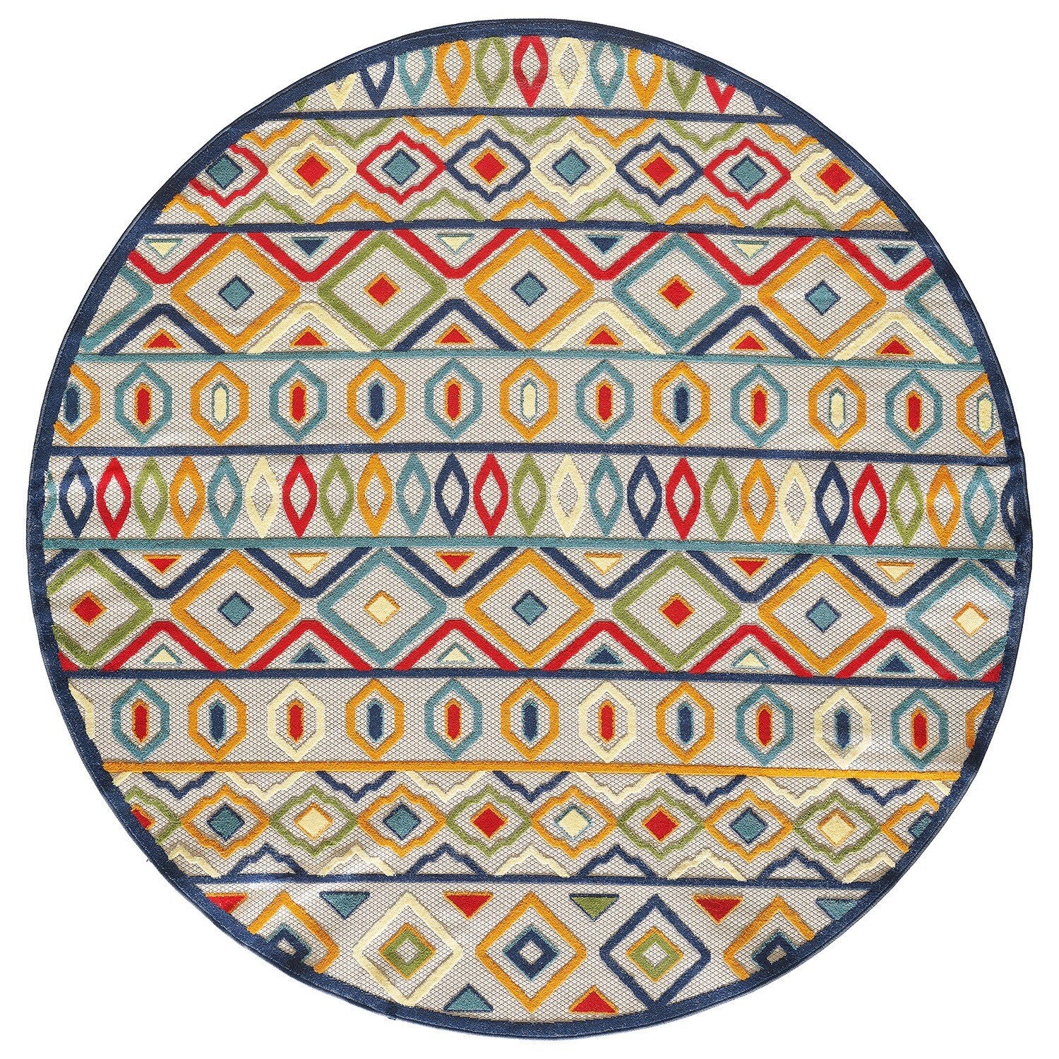 3' x 5' Multi Aztec Pattern Indoor Outdoor Area Rug
