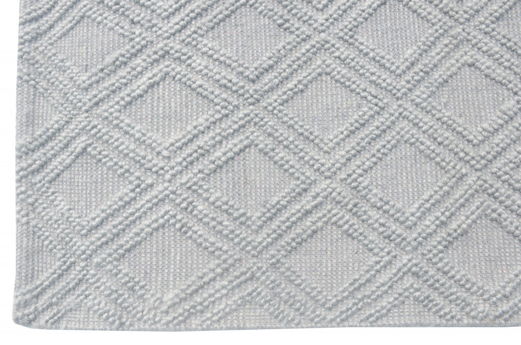 9' x 13' Gray Diamond Lattice Modern Area Rug