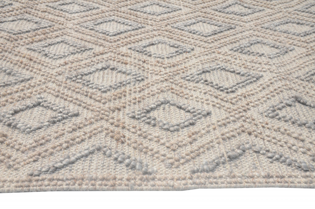 8' x 11' Tan Gray Diamond Lattice Modern Area Rug