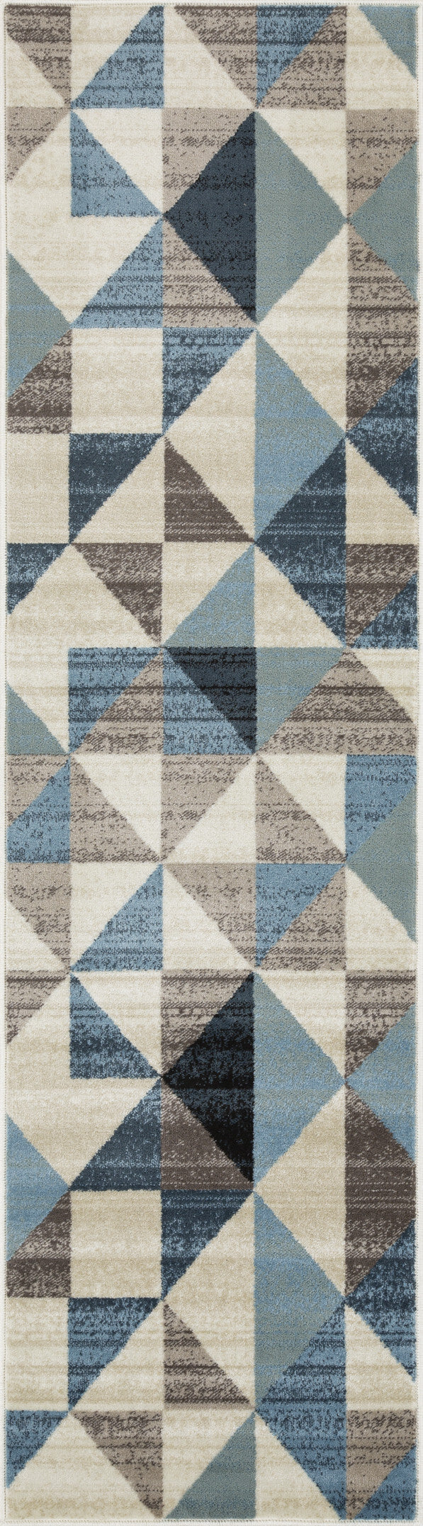 3' x 5' Blue Beige Nested Diamonds Modern Area Rug