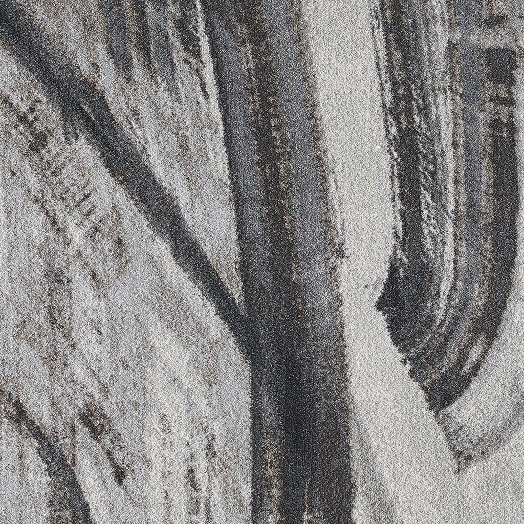 3' x 5' Gray Ivory Abstract Strokes Modern Area Rug