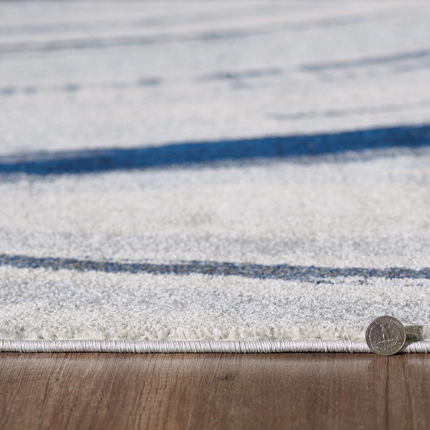 8' x 11' Navy Ivory Abstract Strokes Modern Area Rug