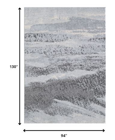 8' x 11' Blue Gray Abstract Mist Modern Area Rug