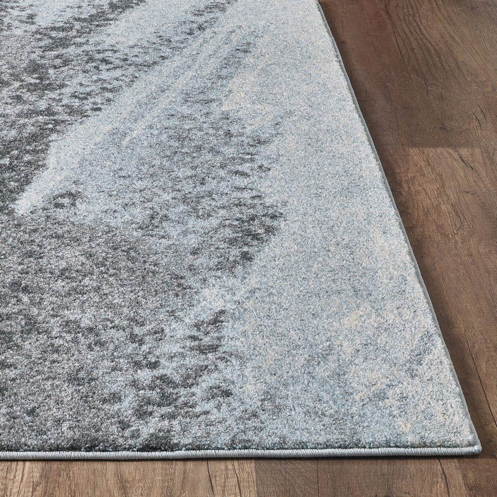 10' x 13' Blue Gray Abstract Mist Modern Area Rug