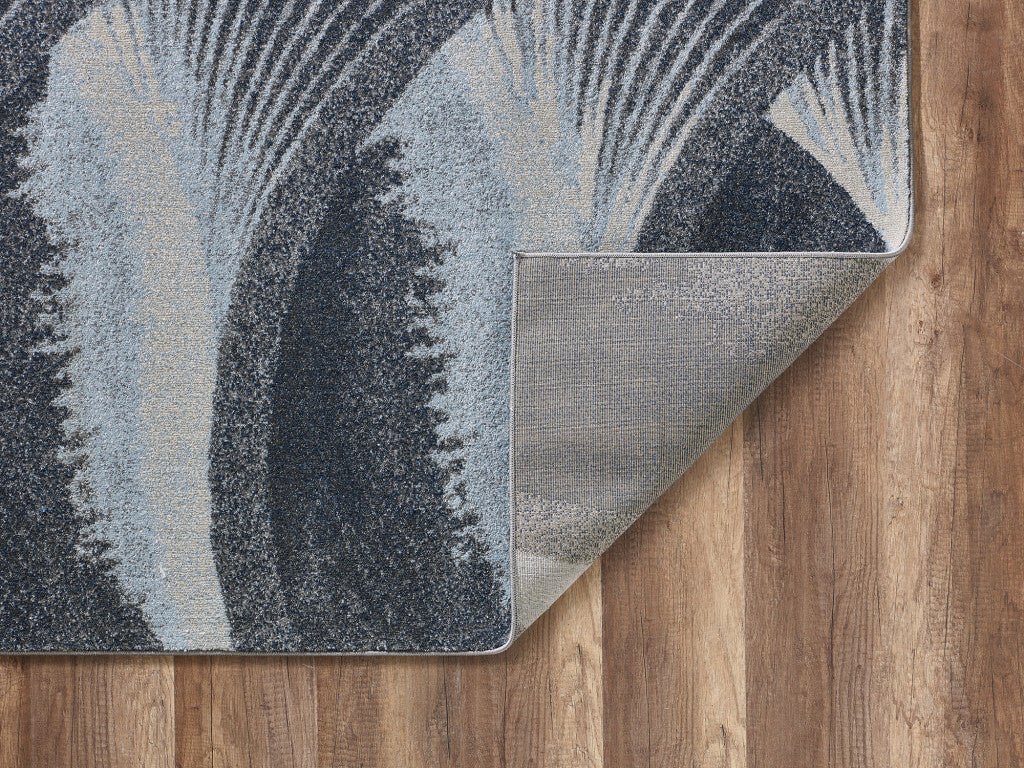 10' x 13' Gray Blue Abstract Waves Modern Area Rug