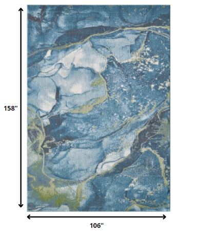 10' x 13' Blue Sage Abstract Stone Modern Area Rug
