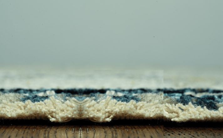 9' x 13' Blue Ivory Abstract Striped Area Rug