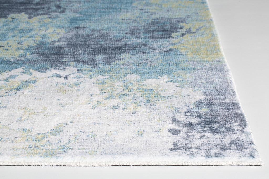 2' x 7' Blue Yellow Abstract Sky Runner Rug