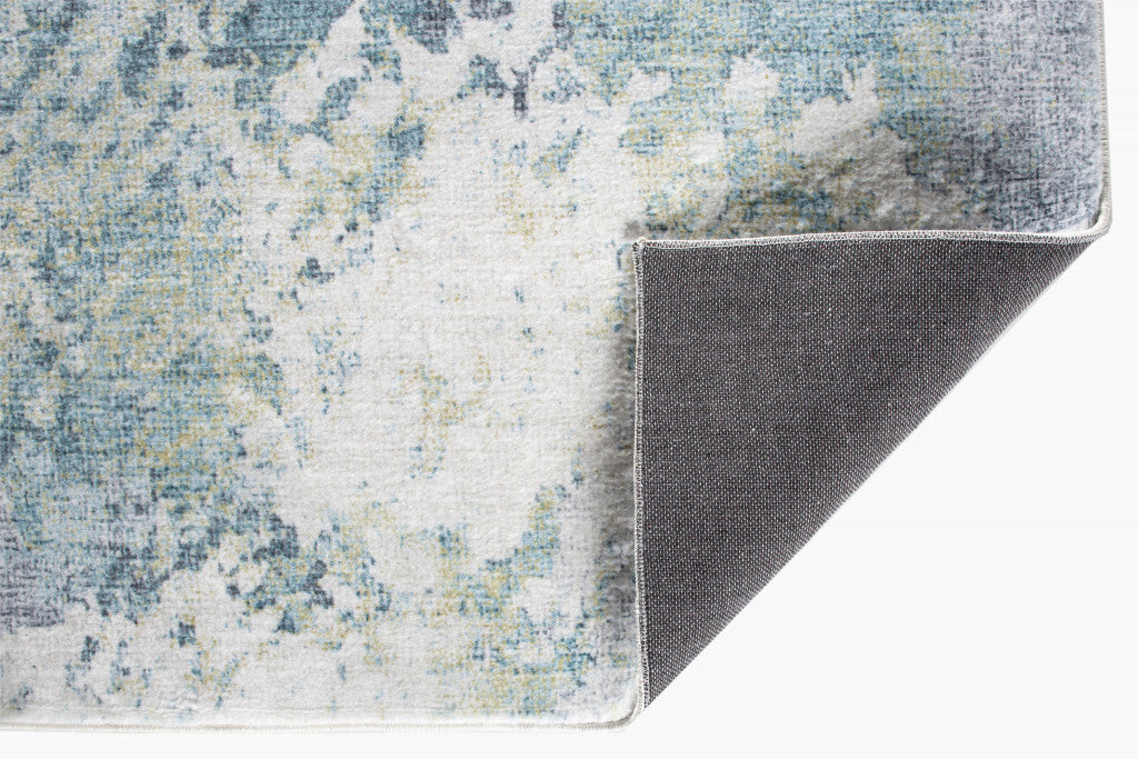 2' x 7' Blue Yellow Abstract Sky Runner Rug