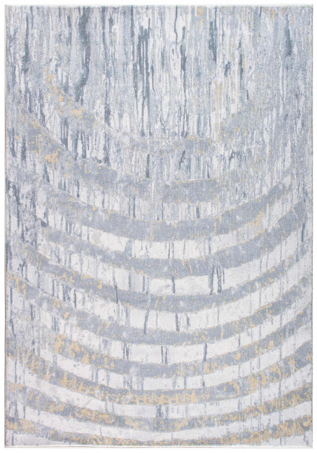 8' x 10' Gray Distressed Steps Abstract Area Rug