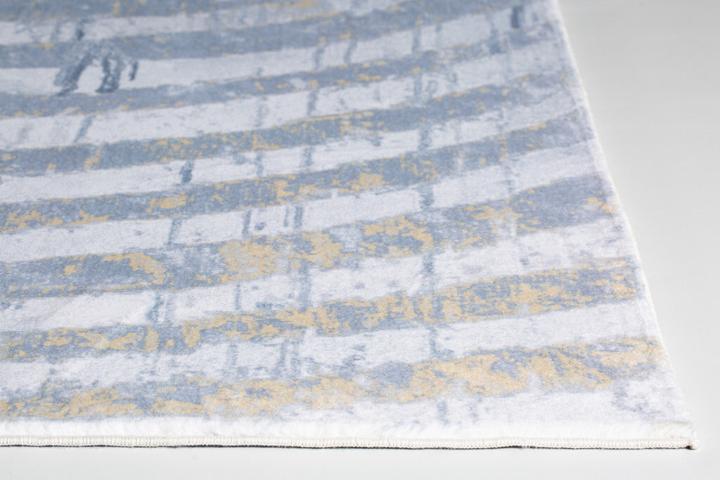 8' x 10' Gray Distressed Steps Abstract Area Rug