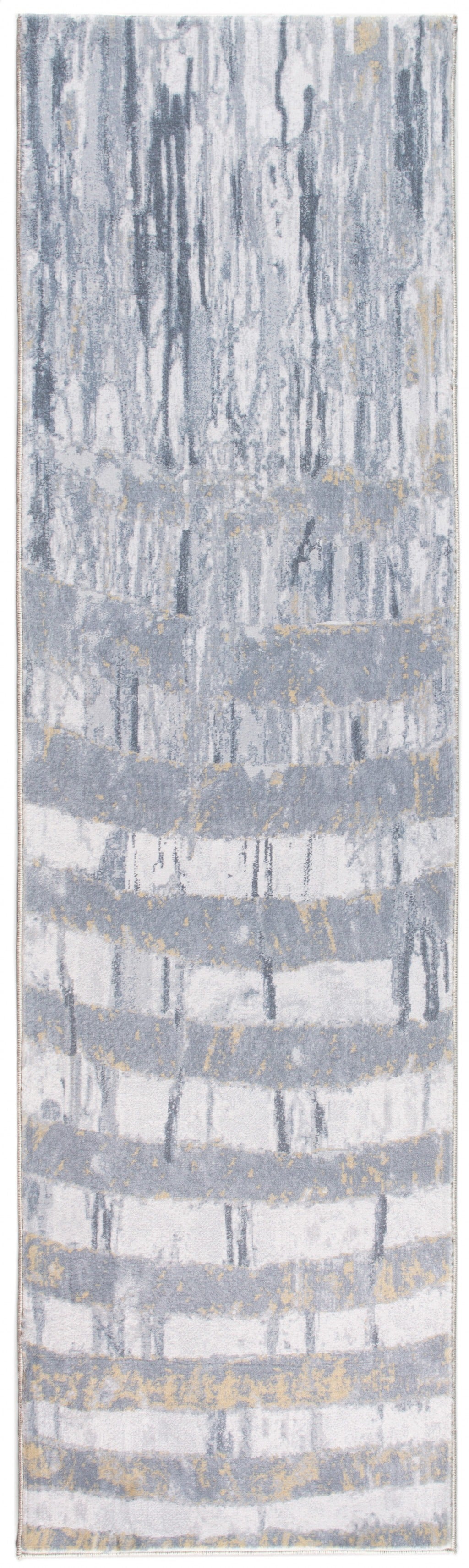 8' x 10' Gray Distressed Steps Abstract Area Rug