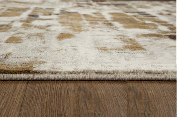 2' x 8' Brown Beige Abstract Tiles Distressed Runner Rug