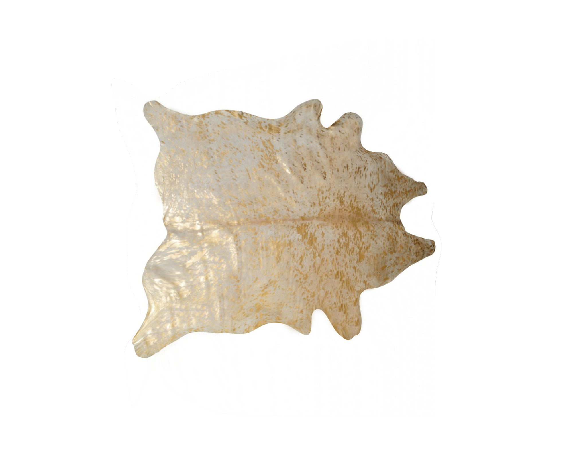 6' X 7' Natural And Gold Genuine Cowhide Area Rug