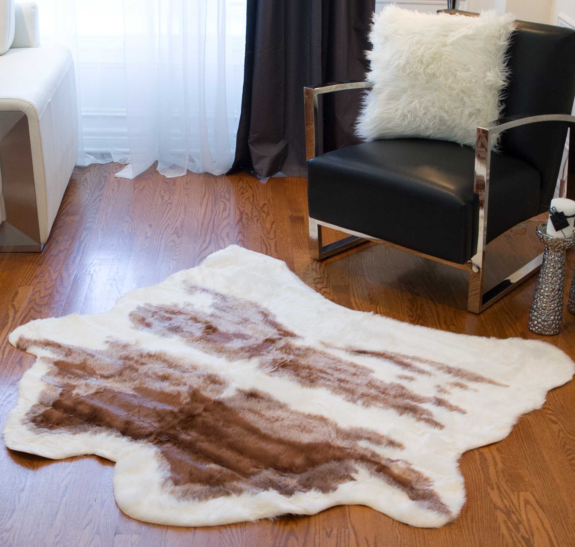 Brown And White Animal Print Area Rug