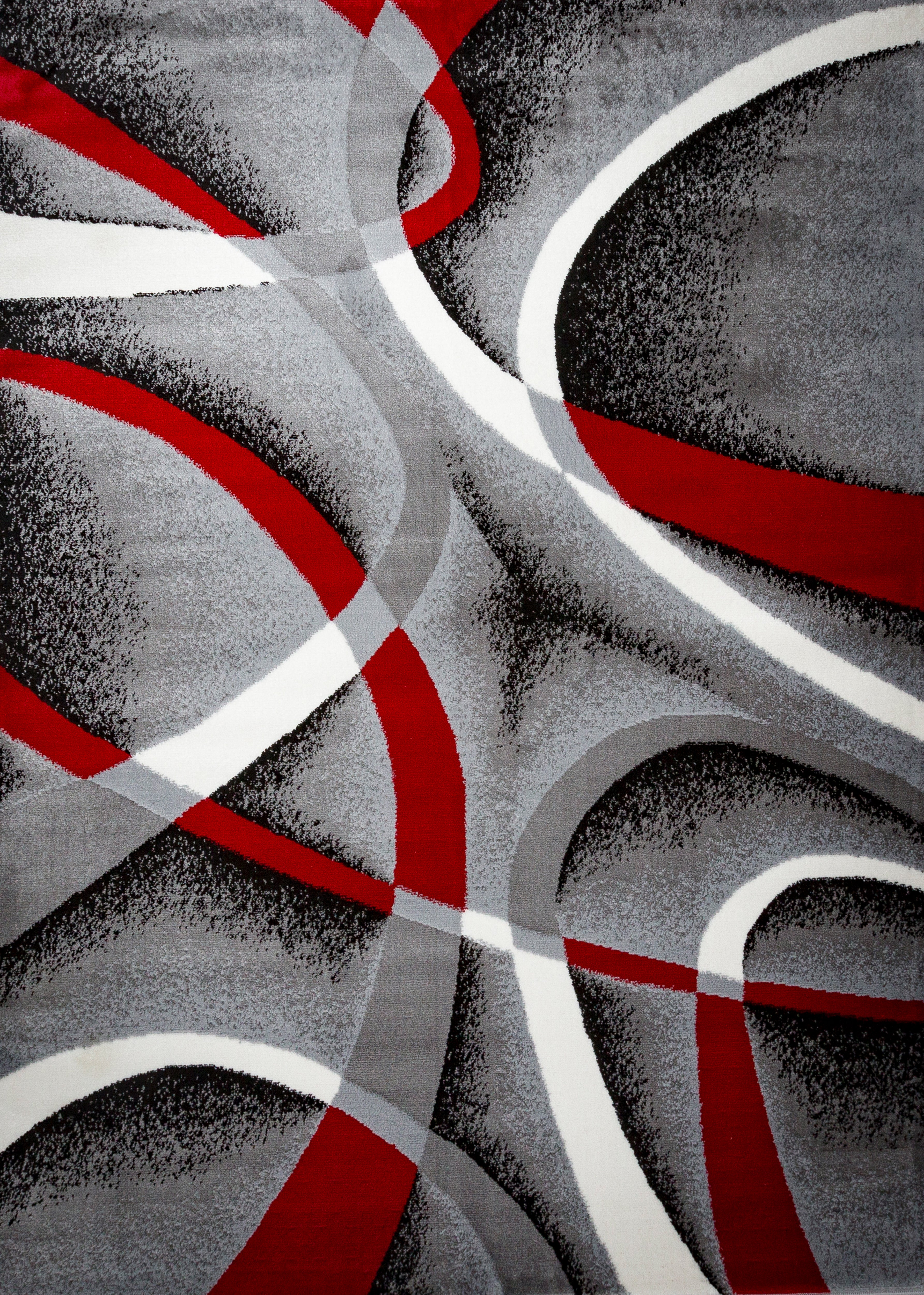 Katelynn Gray/White/Wine Red/Black Area Rug 3 ft. by 5 ft.