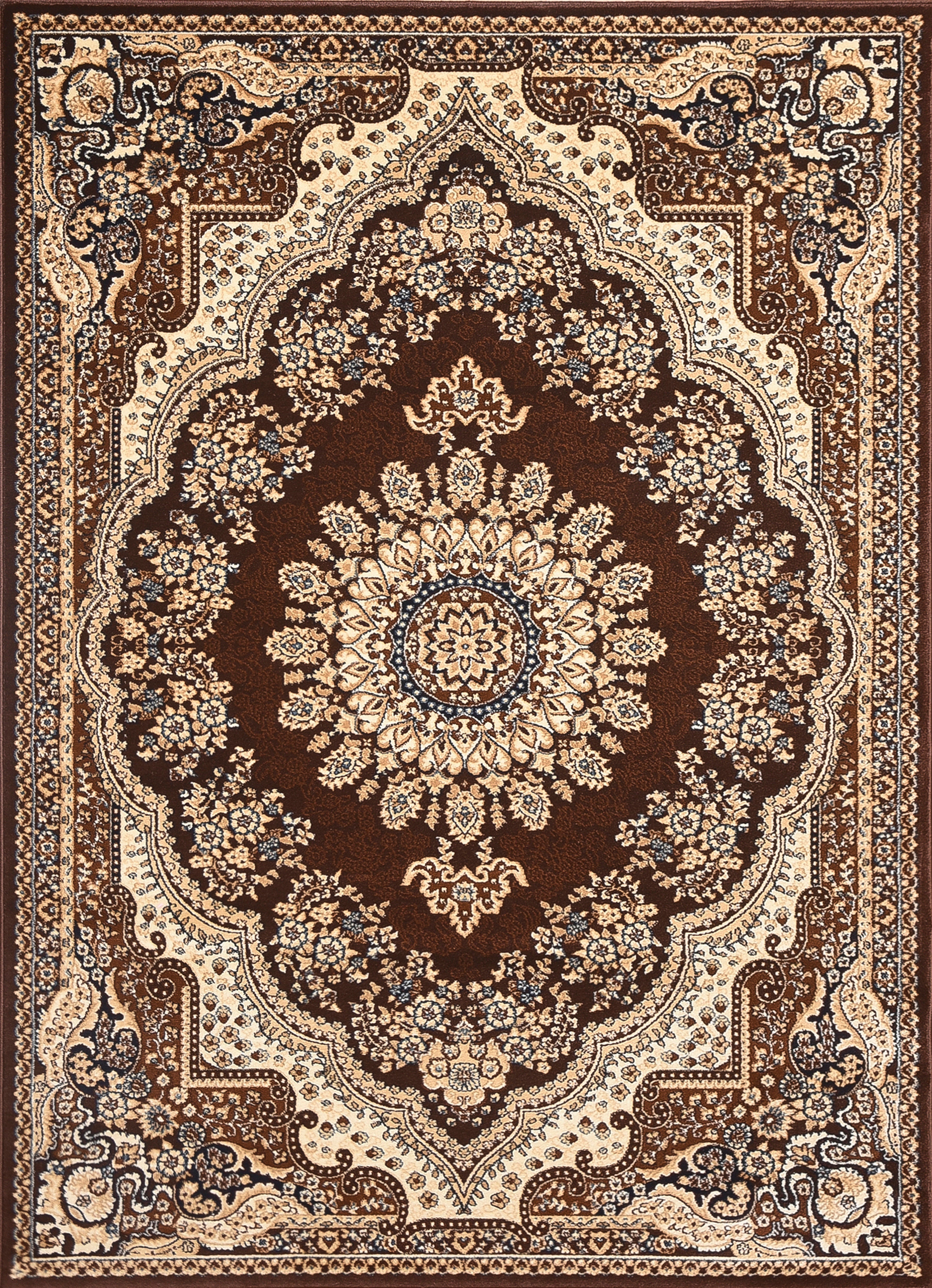 Msrugs Traditional Oriental Medallion Brown Beige Area Rug Persian Style Rug 1000