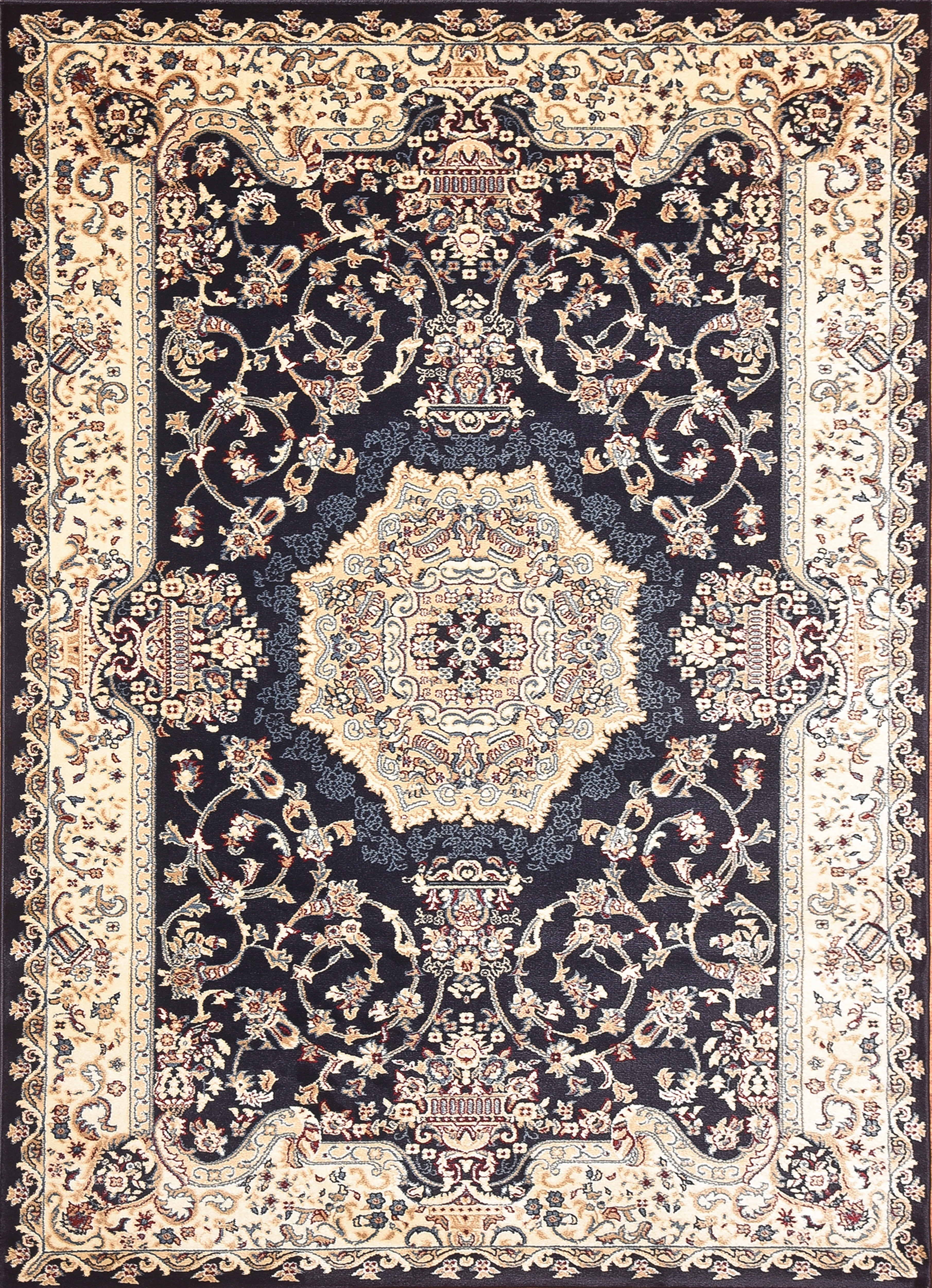 Msrugs Traditional Oriental Medallion Navy Beige Area Rug Persian Style Rug 150 - Buy Rugs