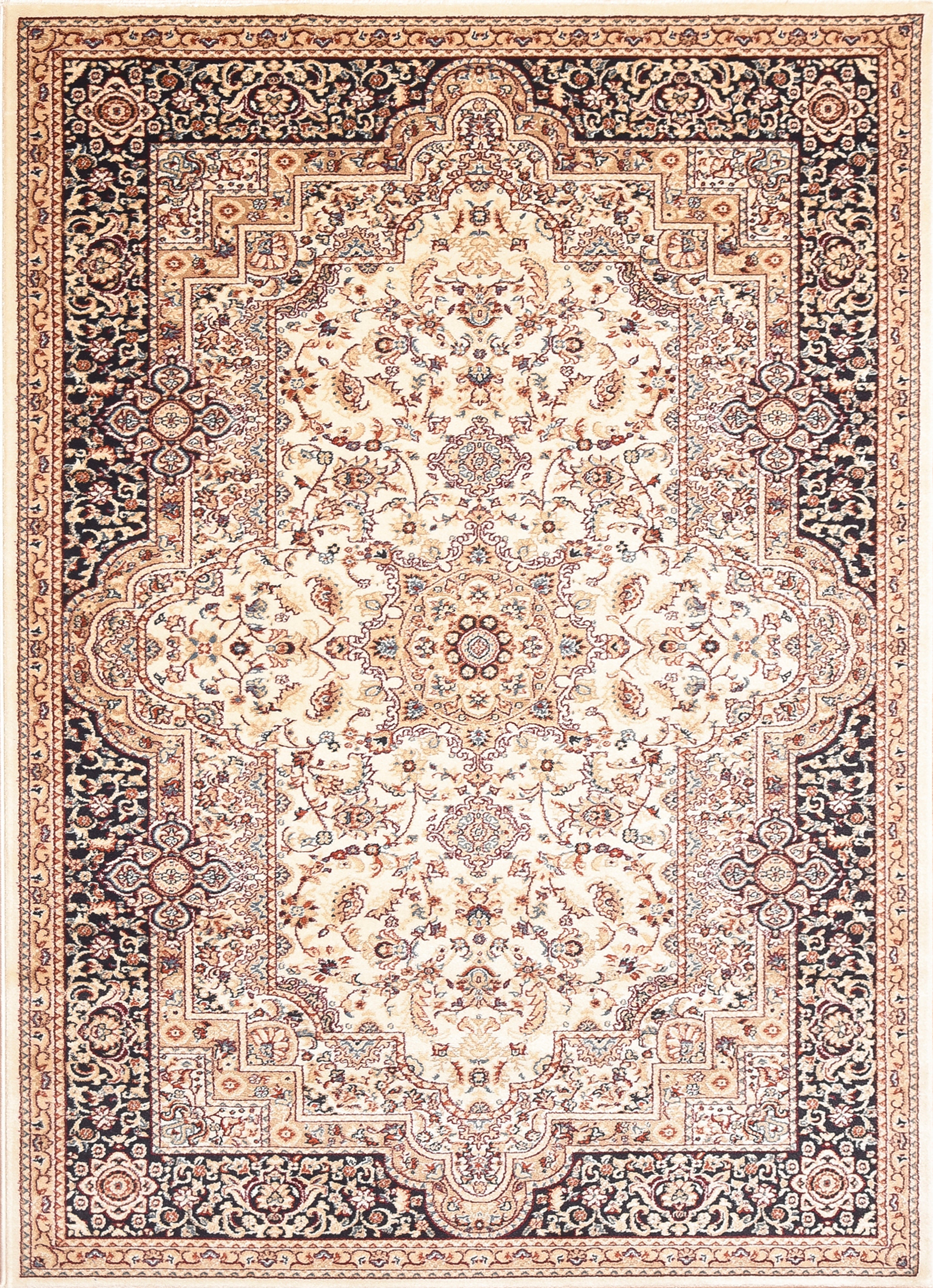 Msrugs Traditional Oriental Medallion Navy Beige Area Rug Persian Style Rug 450