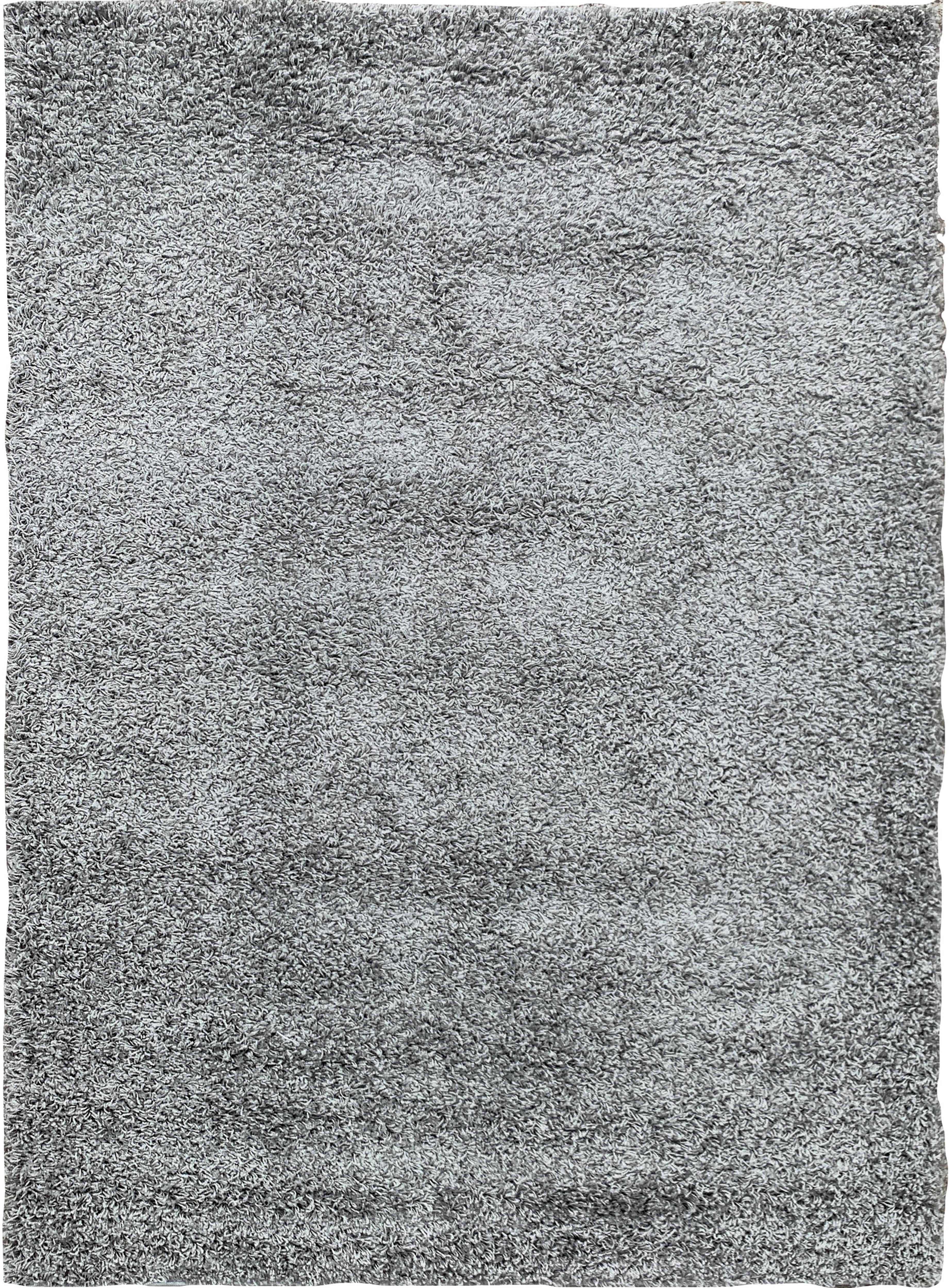 Solid Shag Collection Modern Plush Grey Shag Area Rug 5 ft. by 7 ft.