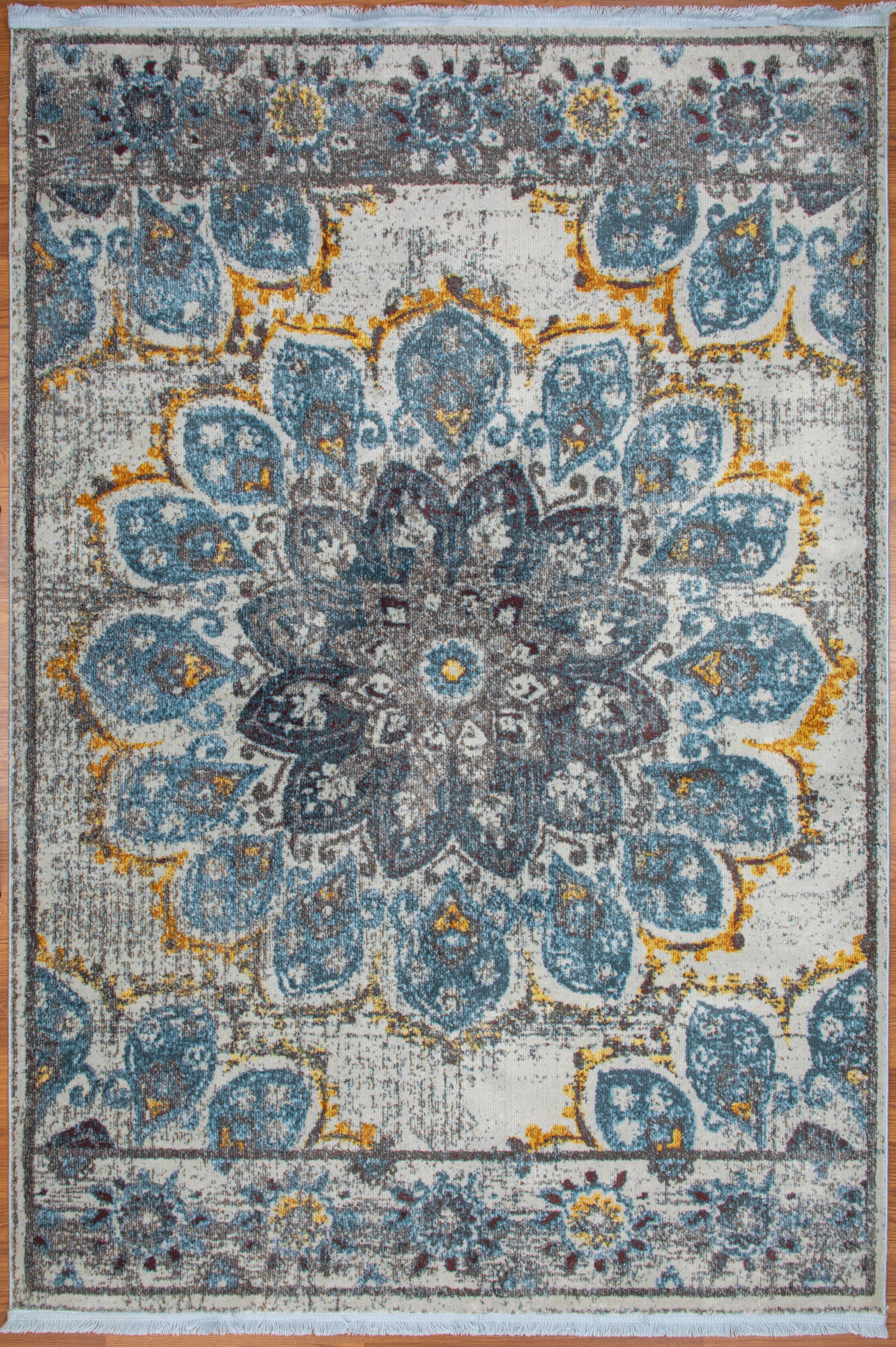 Blueberry bloom Vintage Area Rug