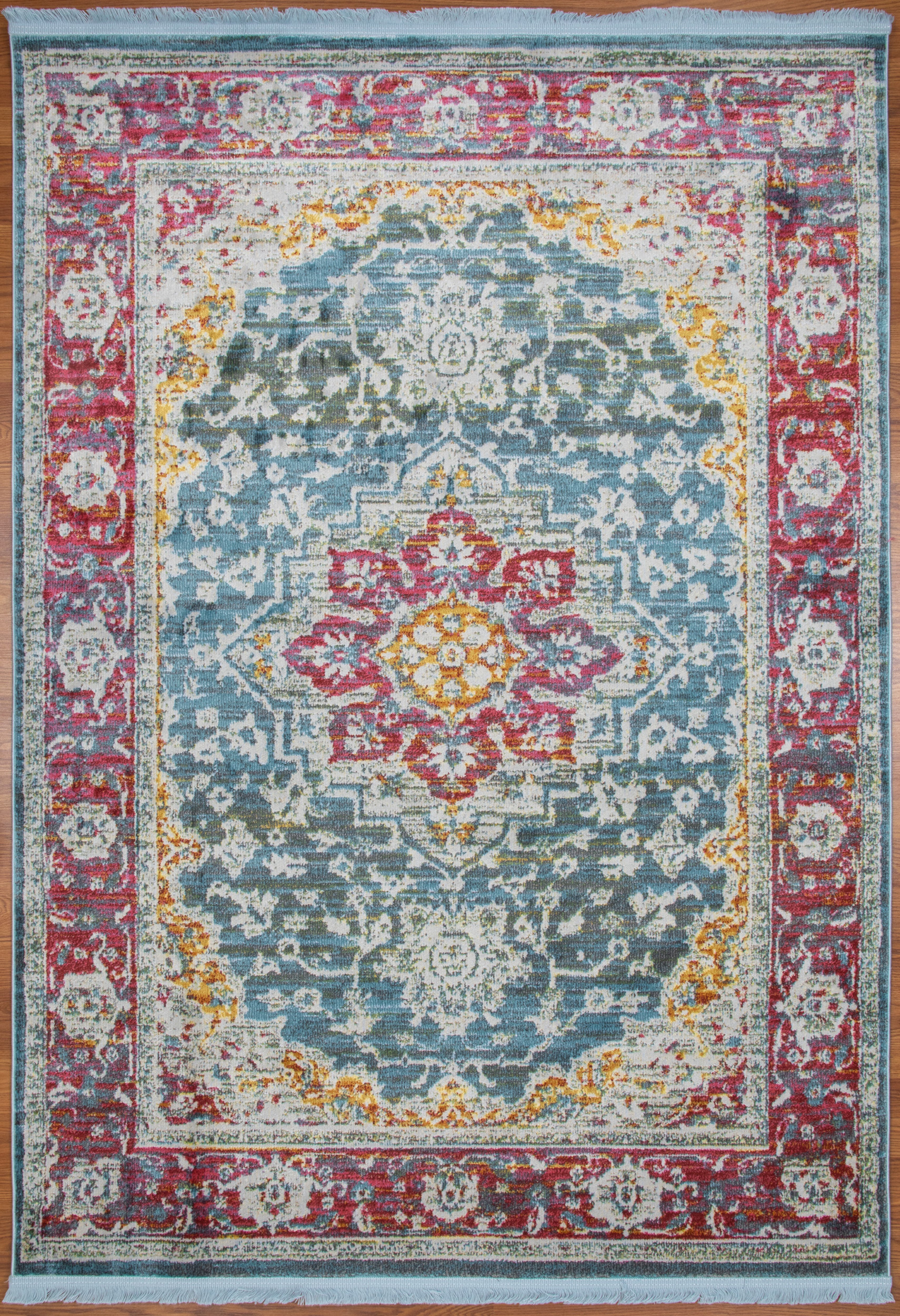 Rosette imprint Vintage Area Rug