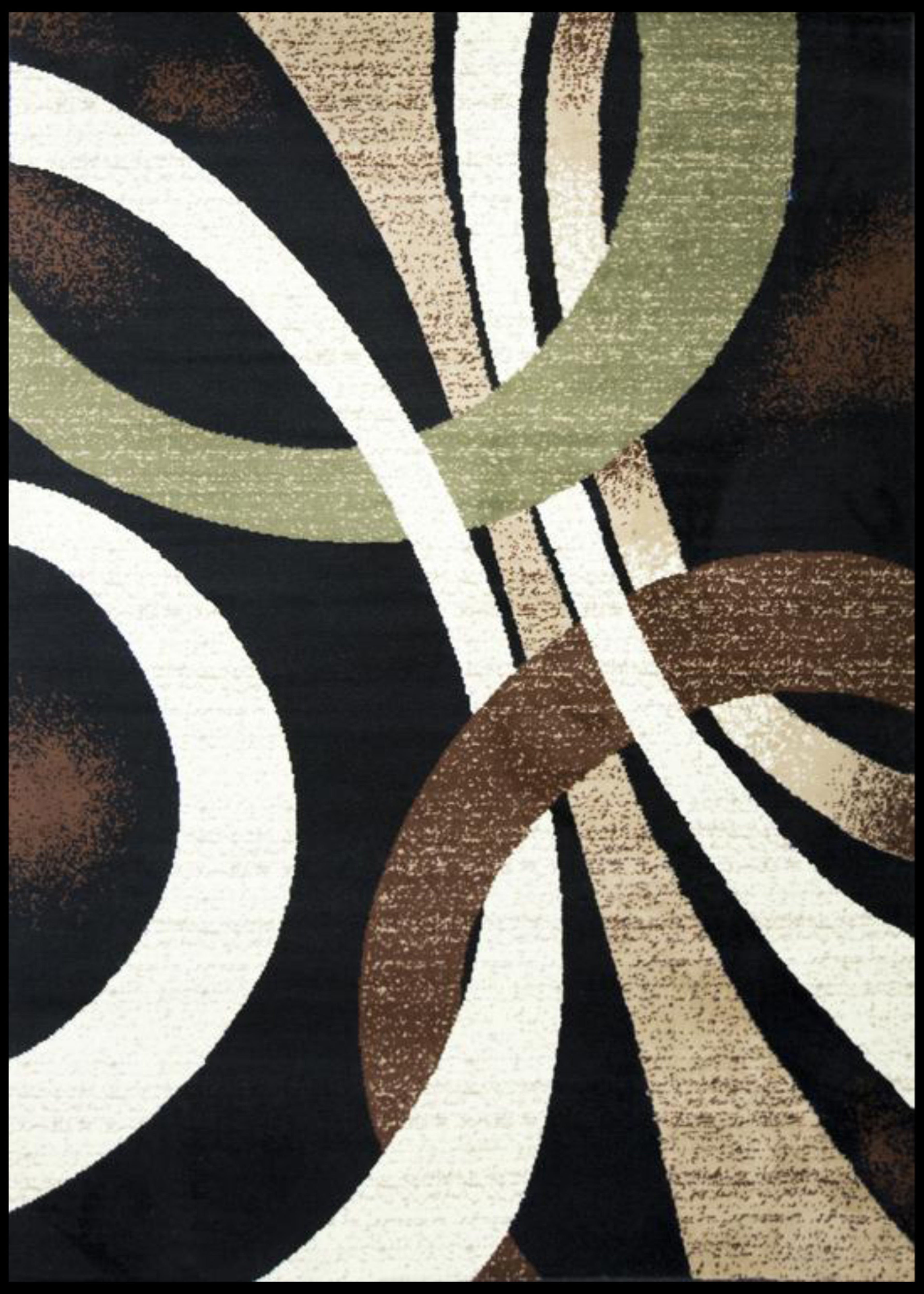 Coleen Abstract Black/Beige Area Rug