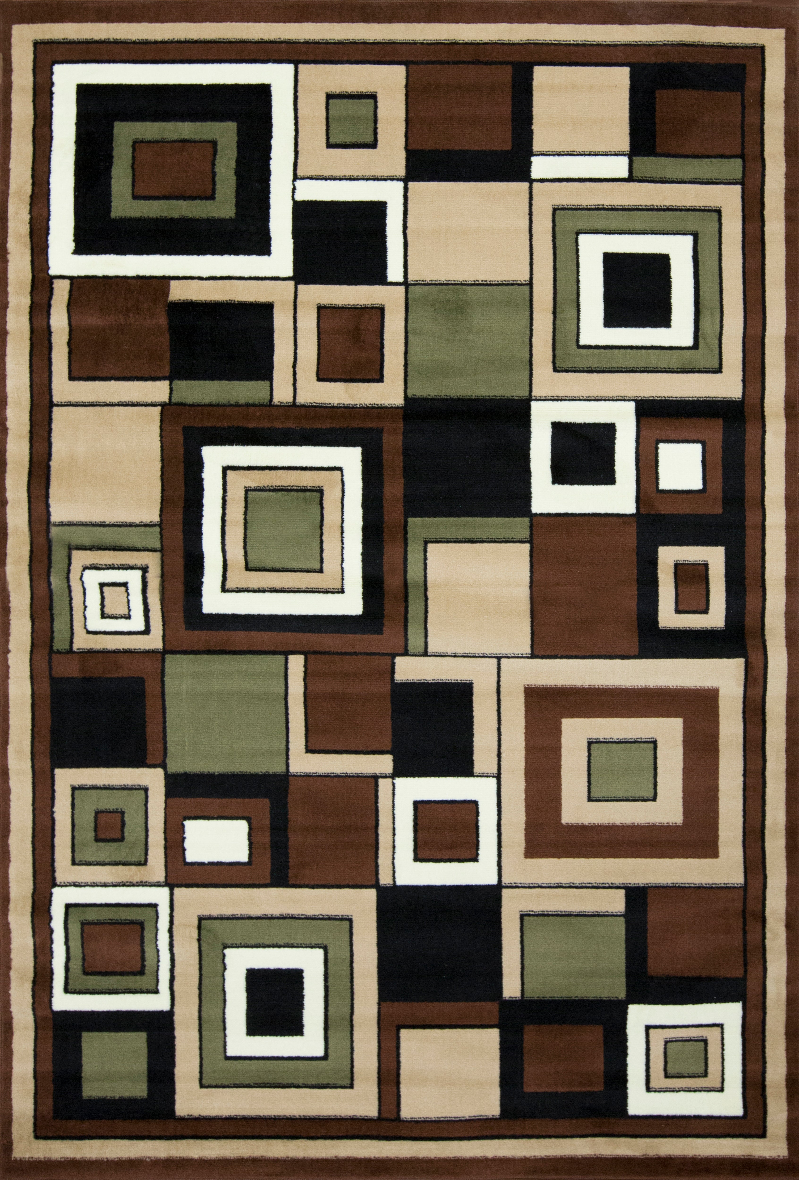 Karyn Geometric Brown/Beige Area Rug