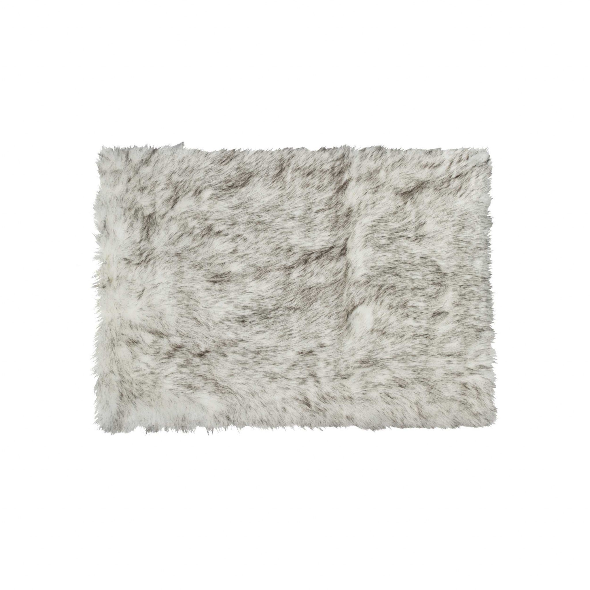 5' X 8' Ombre Gray Faux Sheepskin Rug