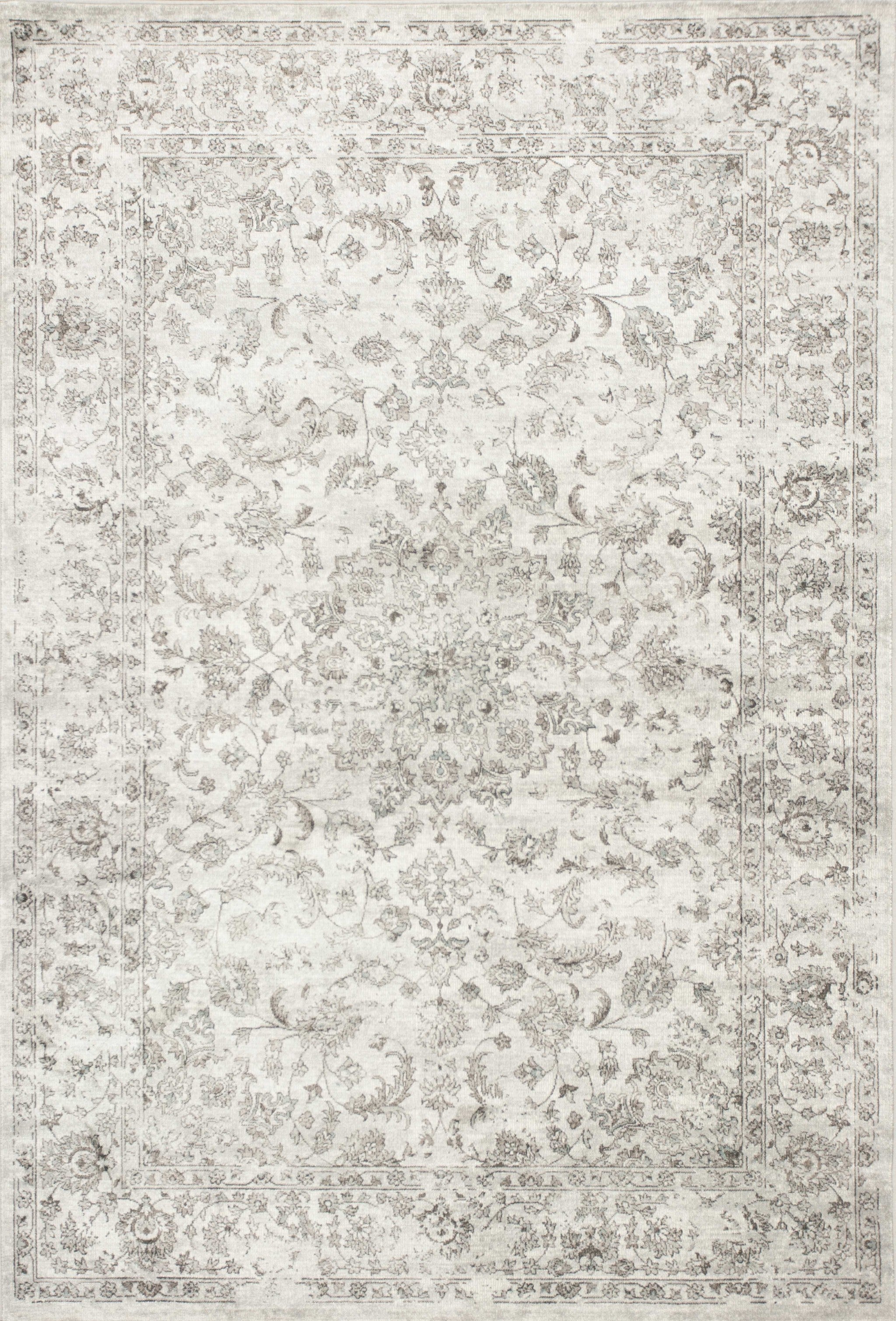 7' X 11'  Viscose Silver Area Rug