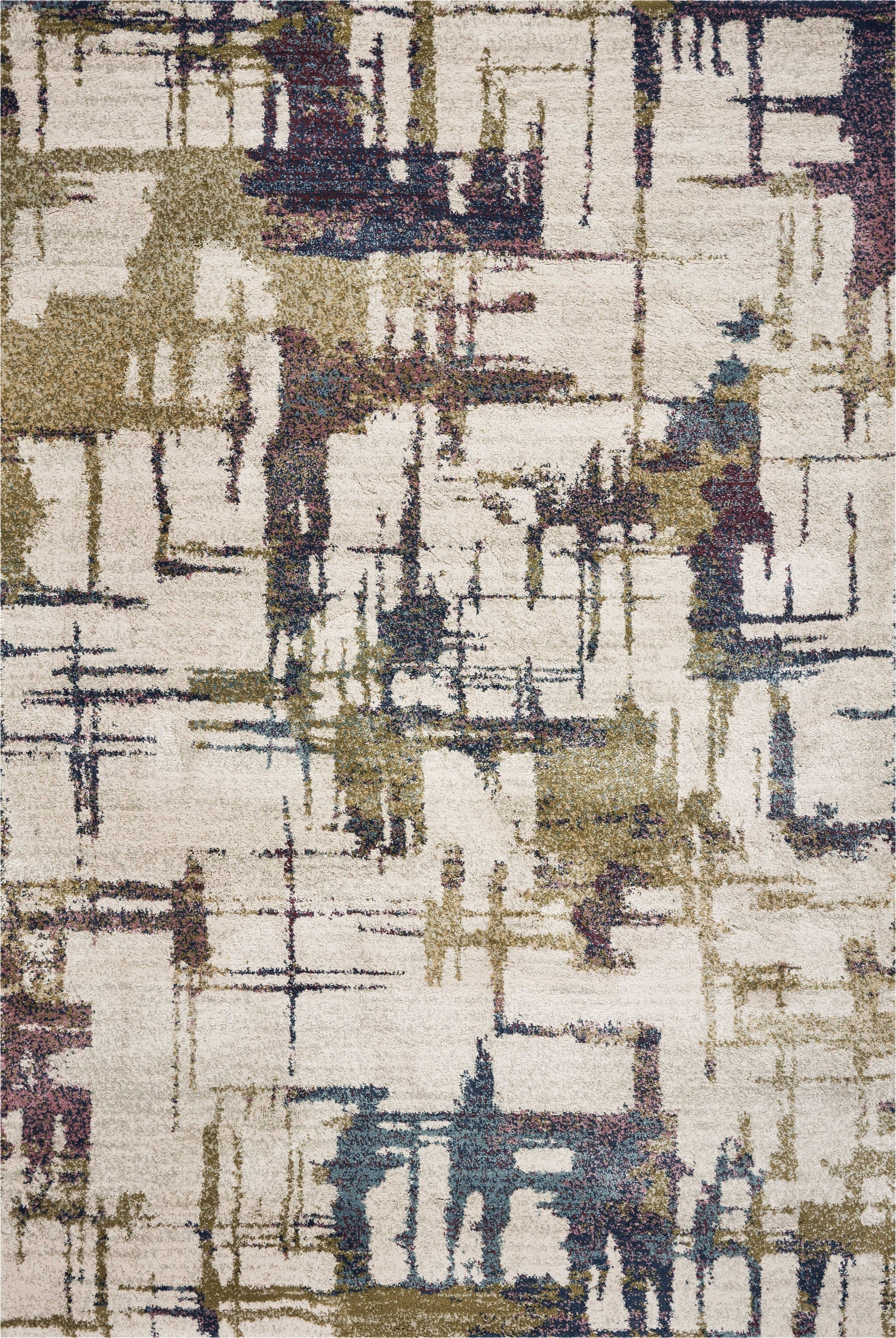 9'X13' Ivory Machine Woven Abstract Splatter Indoor Area Rug