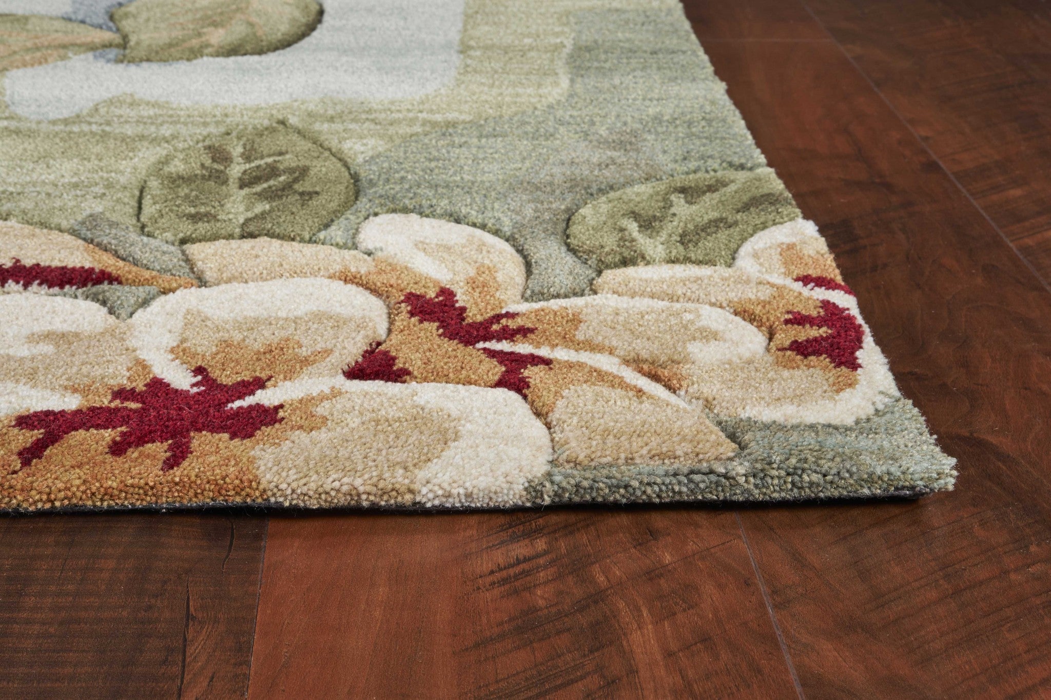 3'X5' Blue Sage Hand Tufted Tropical Plants Indoor Area Rug