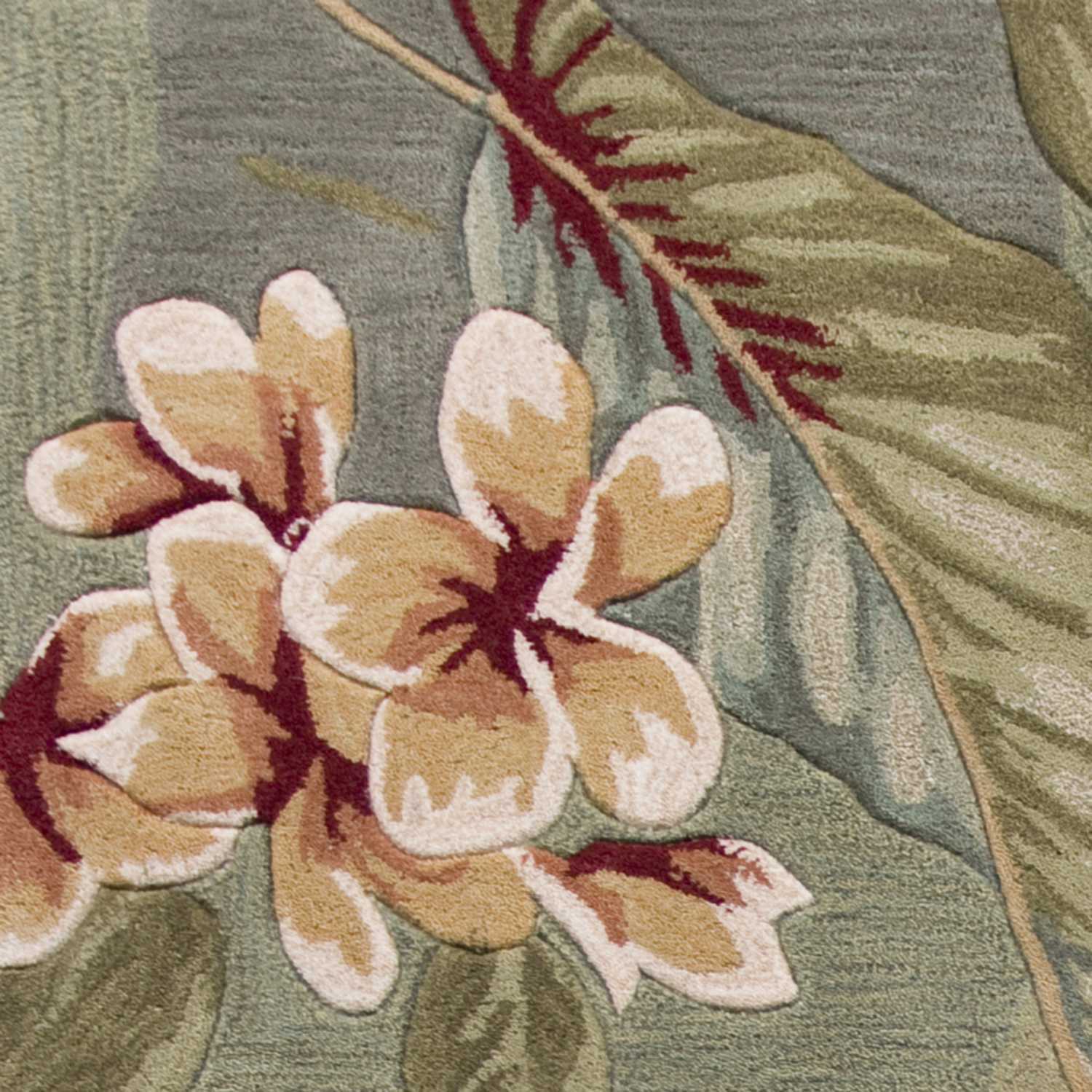 3'X5' Blue Sage Hand Tufted Tropical Plants Indoor Area Rug