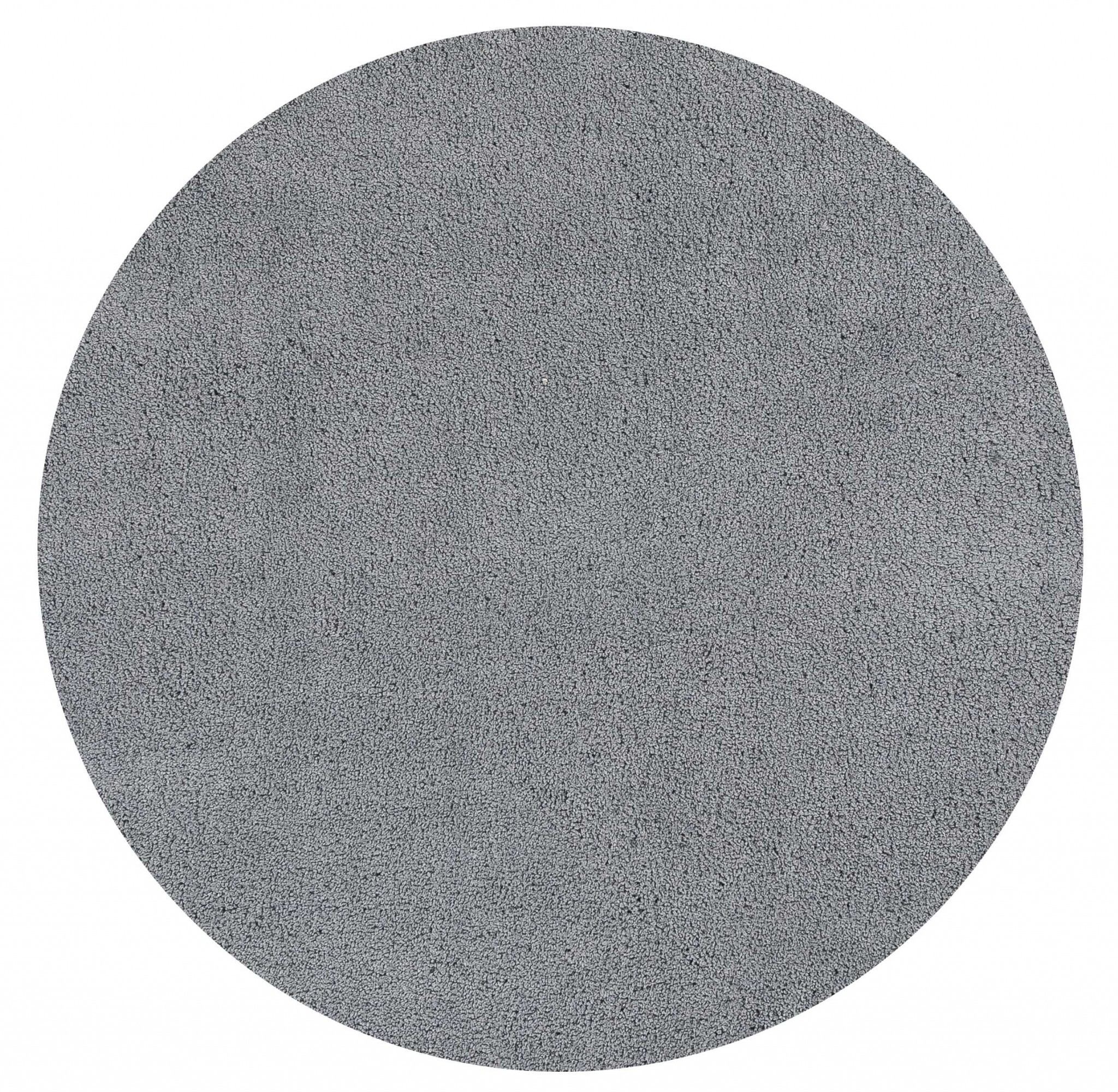 6' Grey Round Indoor Shag Rug
