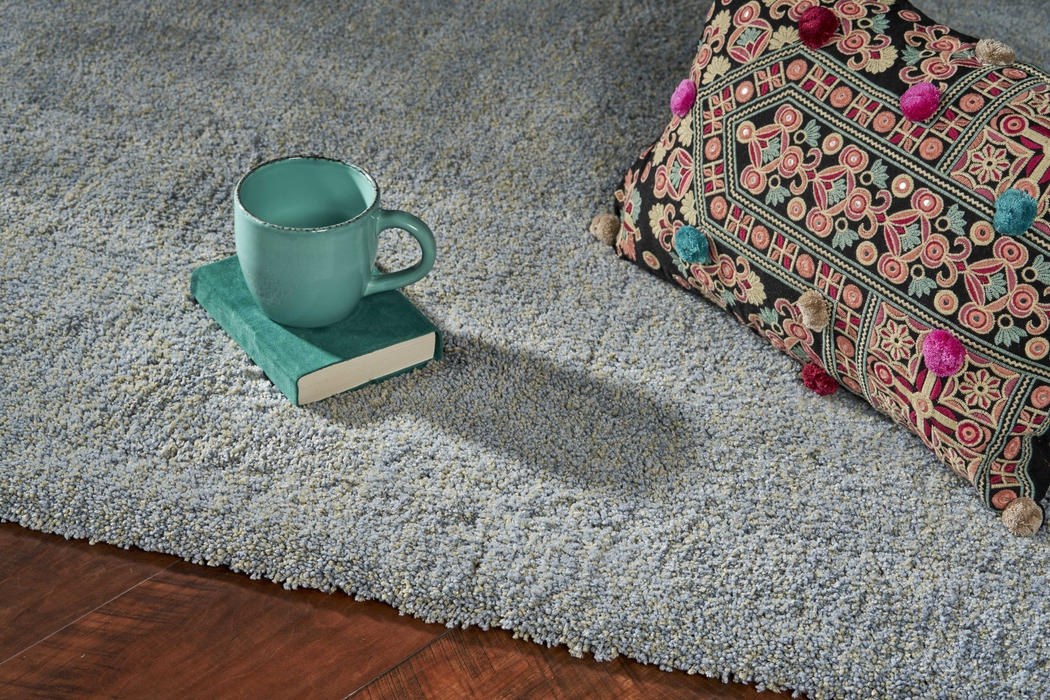 5' X 7' Blue Heather Plain Indoor Area Rug