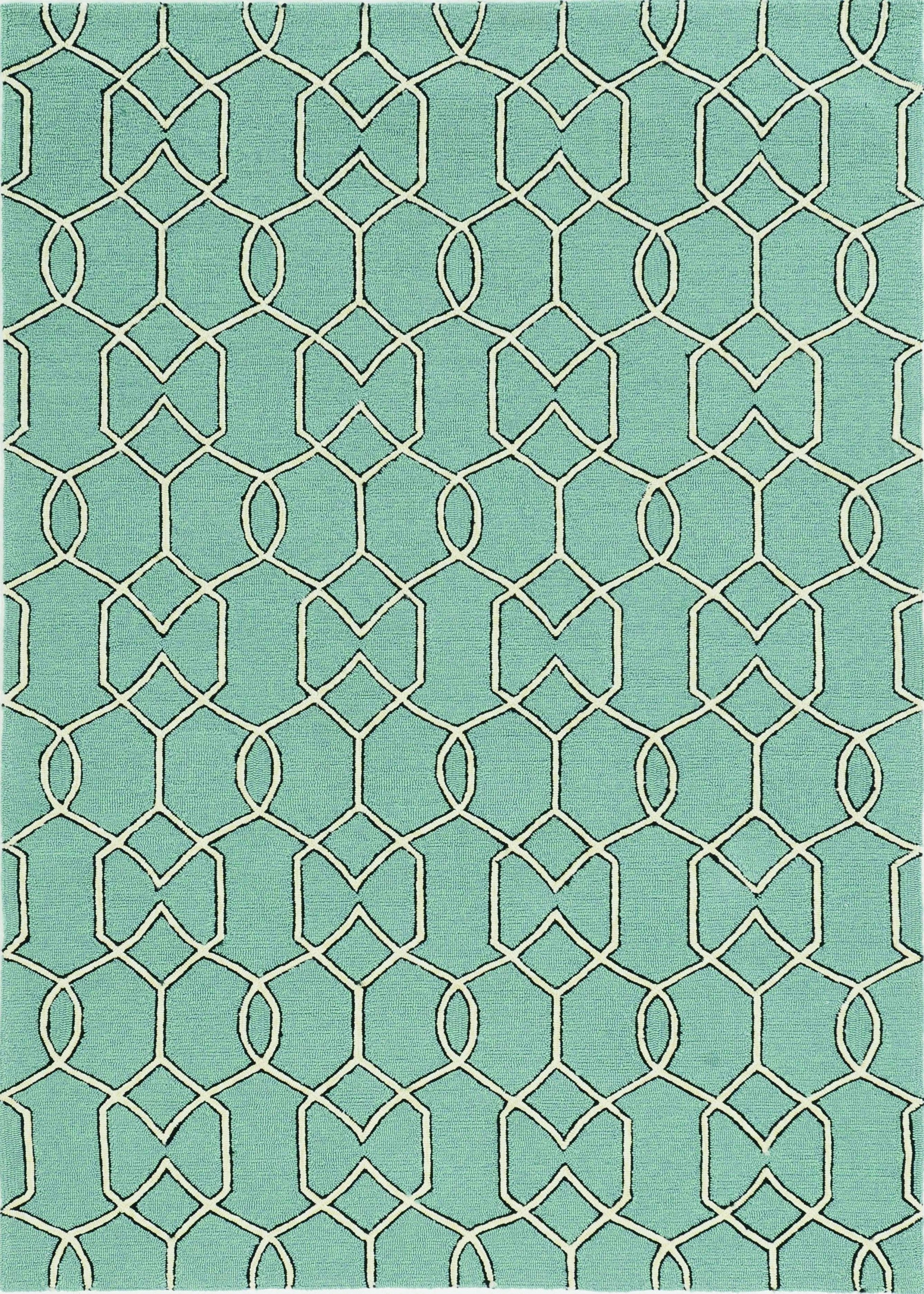 5' X 7' Spa Geometric Trellis Uv Treated Indoor Area Rug