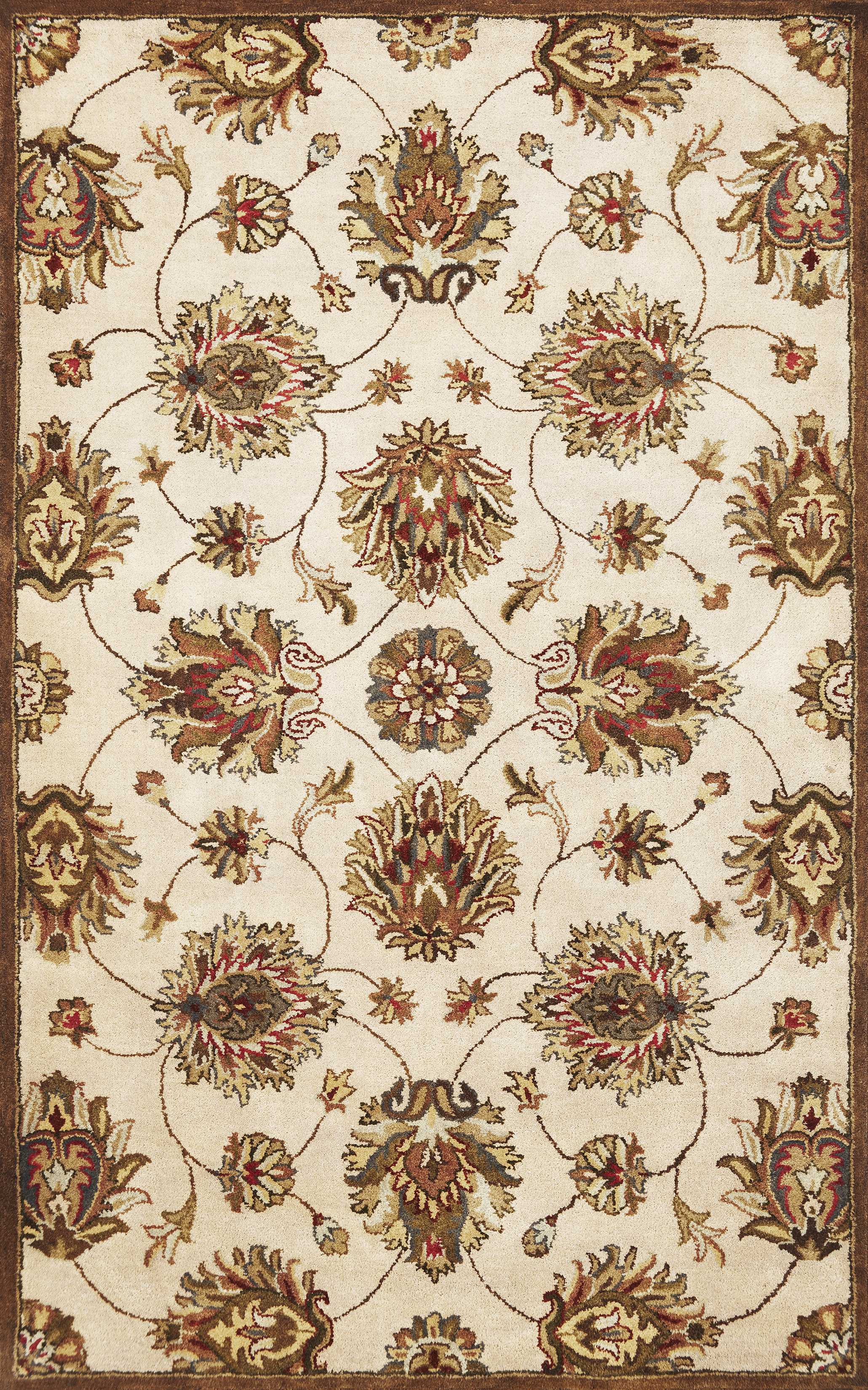5' X 8' Wool Ivory Area Rug