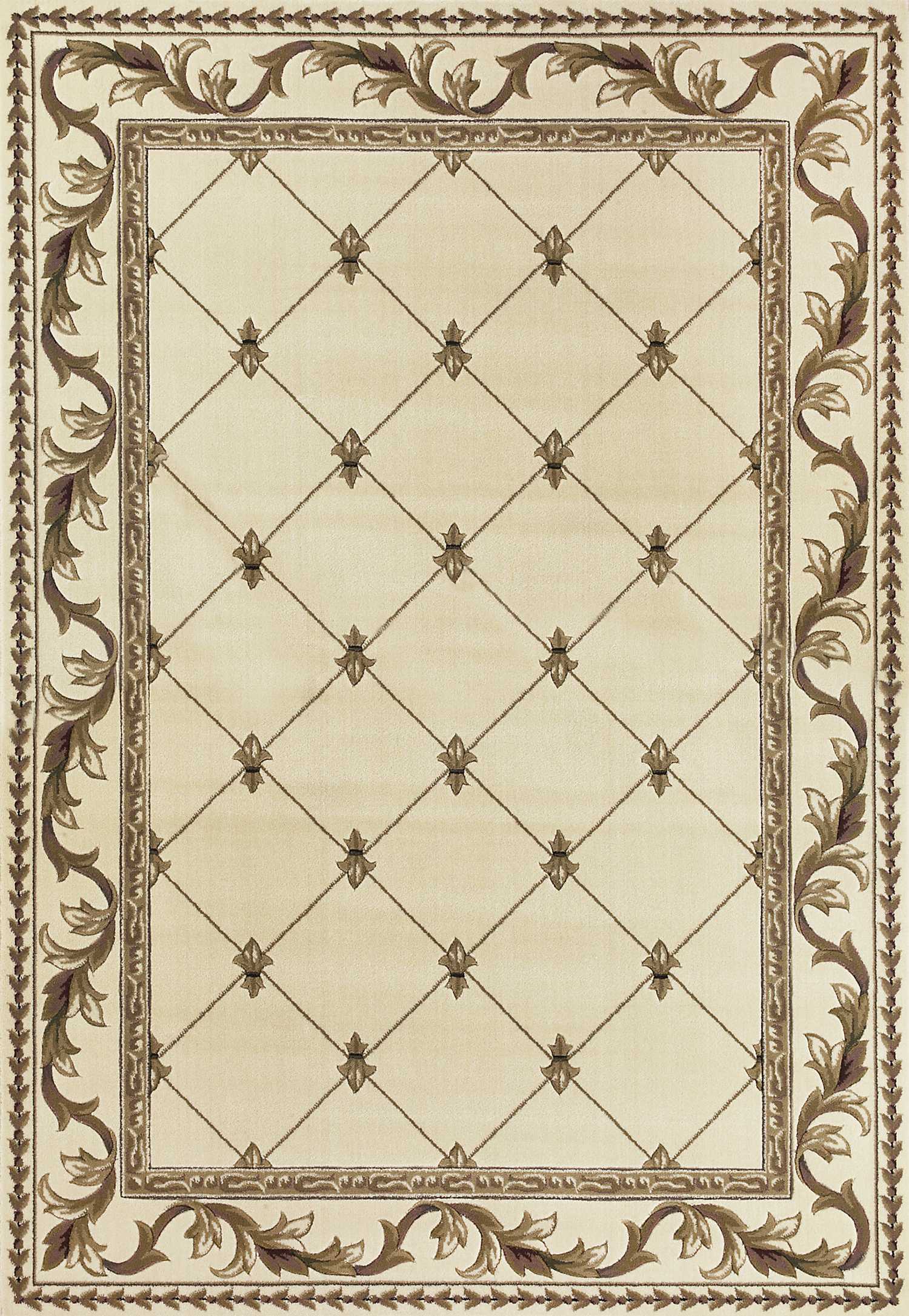 1' X 2'  Polypropylene Ivory Area Rug