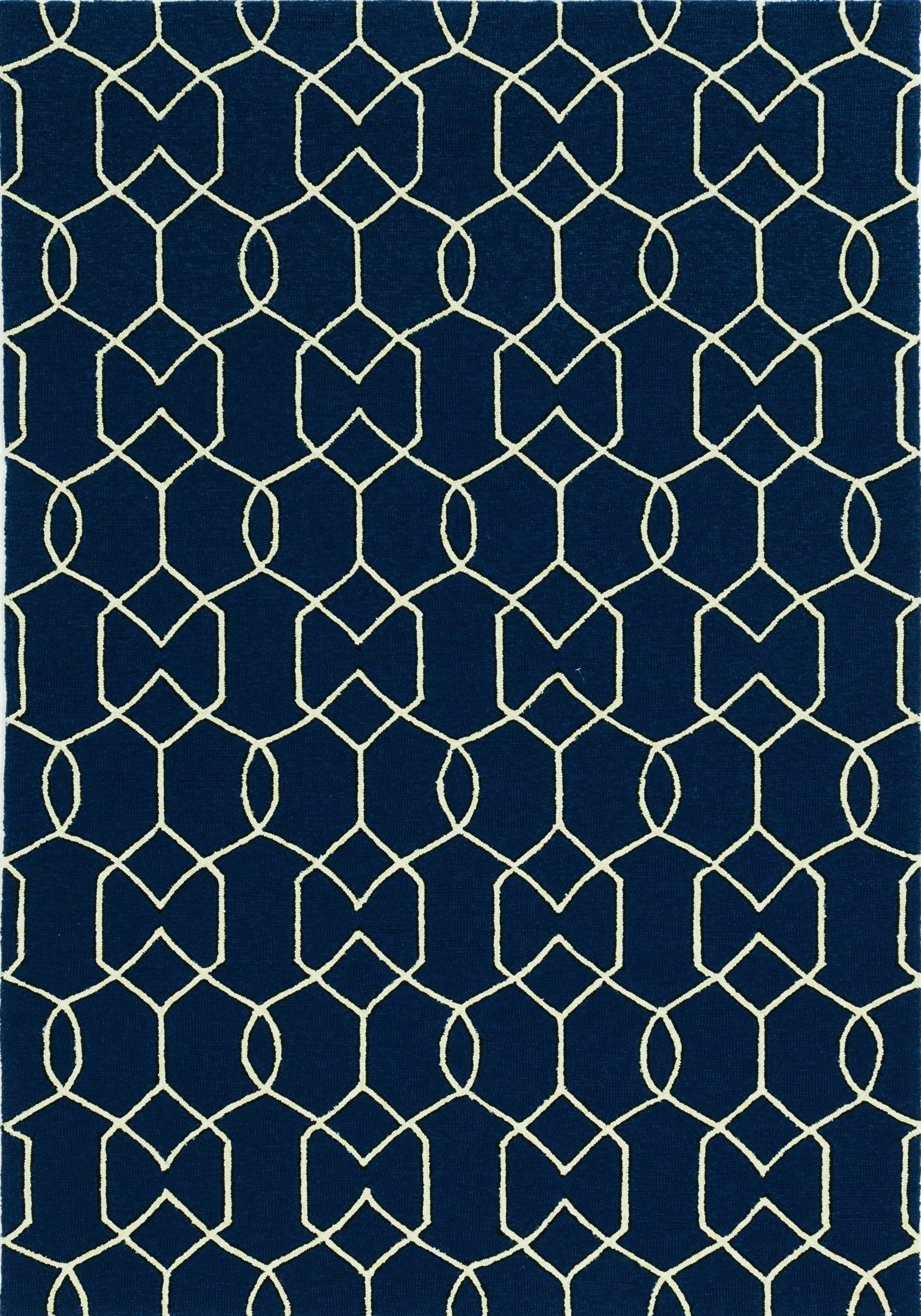 2' X 3' Uv Treated Polypropylene Navy Accent Rug