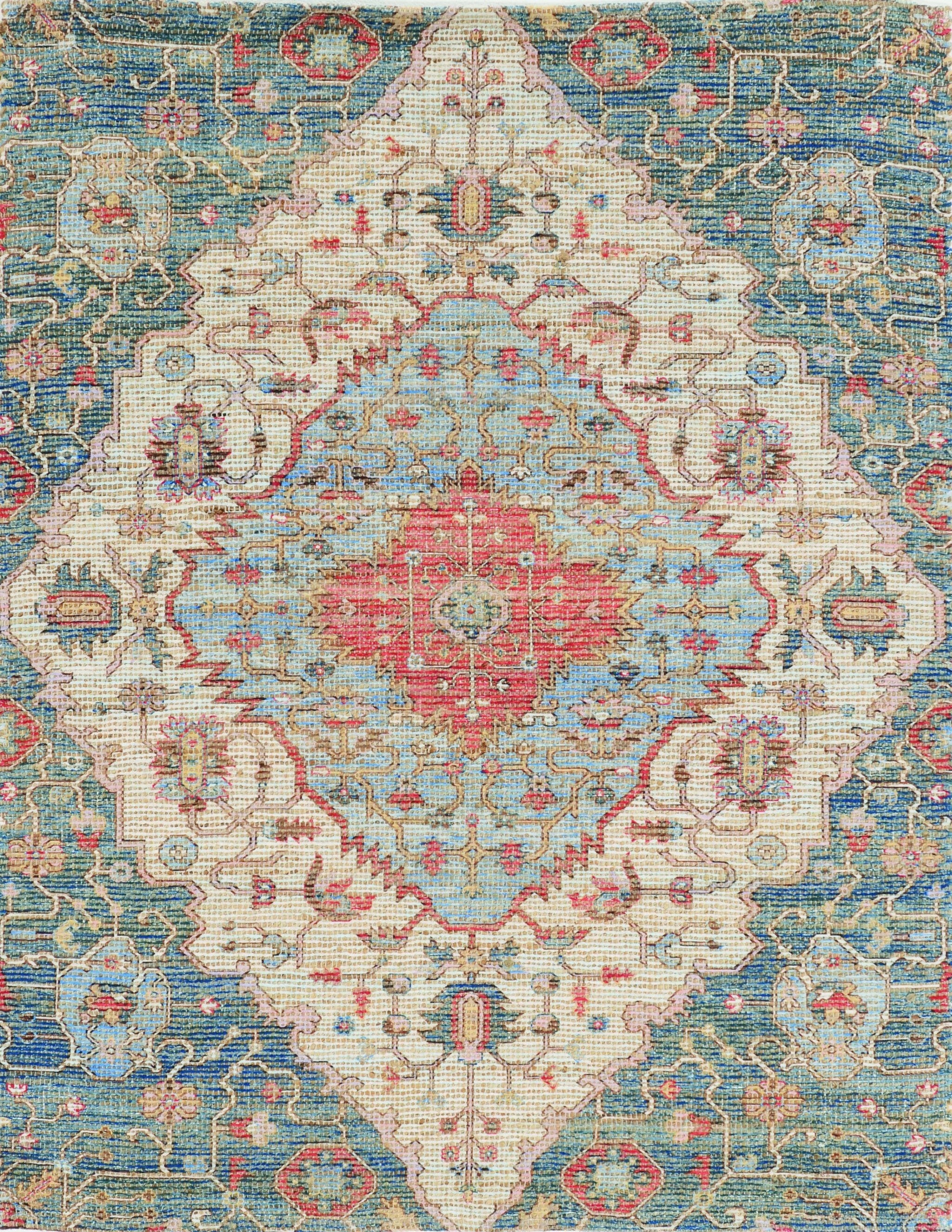 2' X 4' Jute Blue Or Red Area Rug