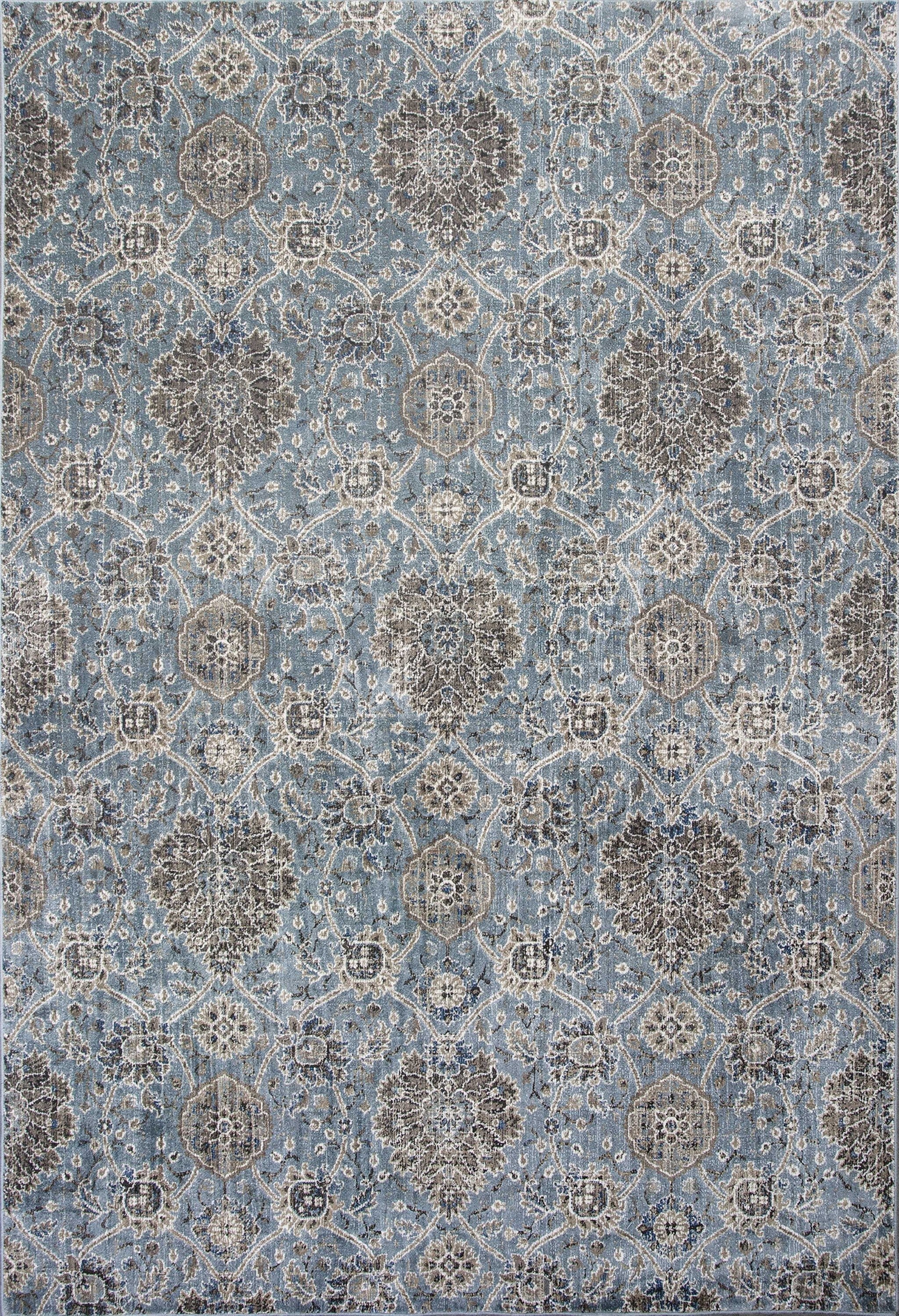 2' X 3' Viscose Ivory Or Blue Accent Rug