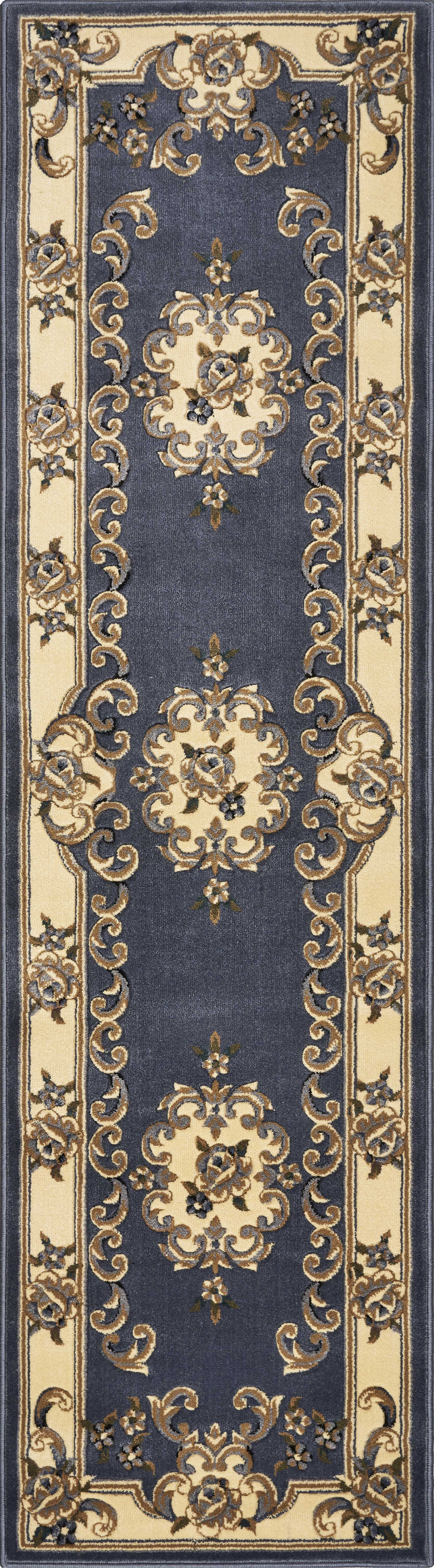 2' X 8' Blue Medallion Runner Rug