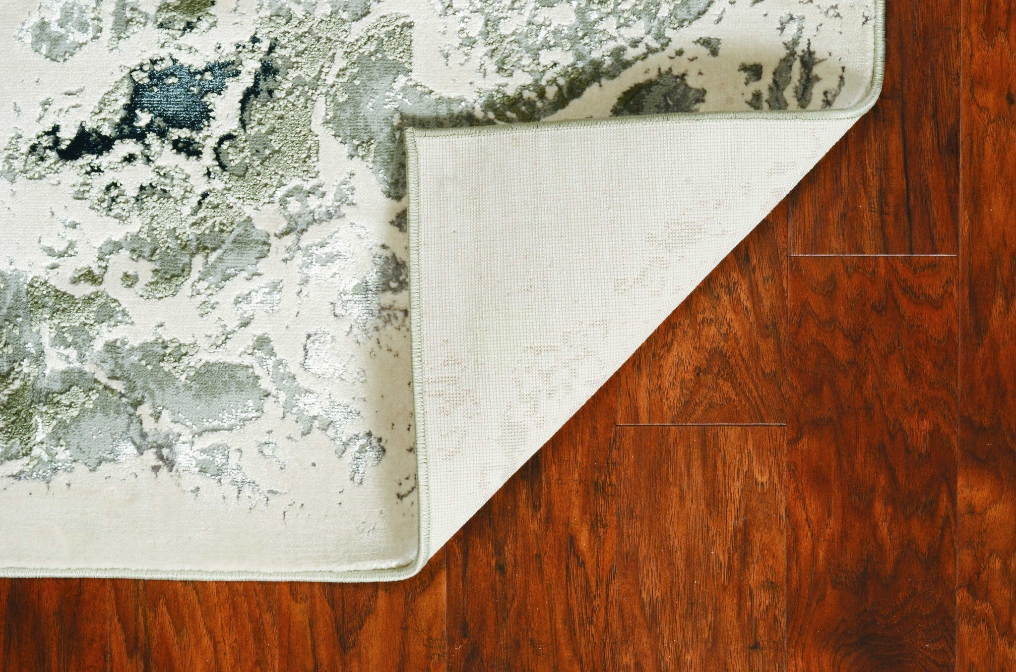 3'X5' Silver Machine Woven Abstract Watercolor Indoor Area Rug