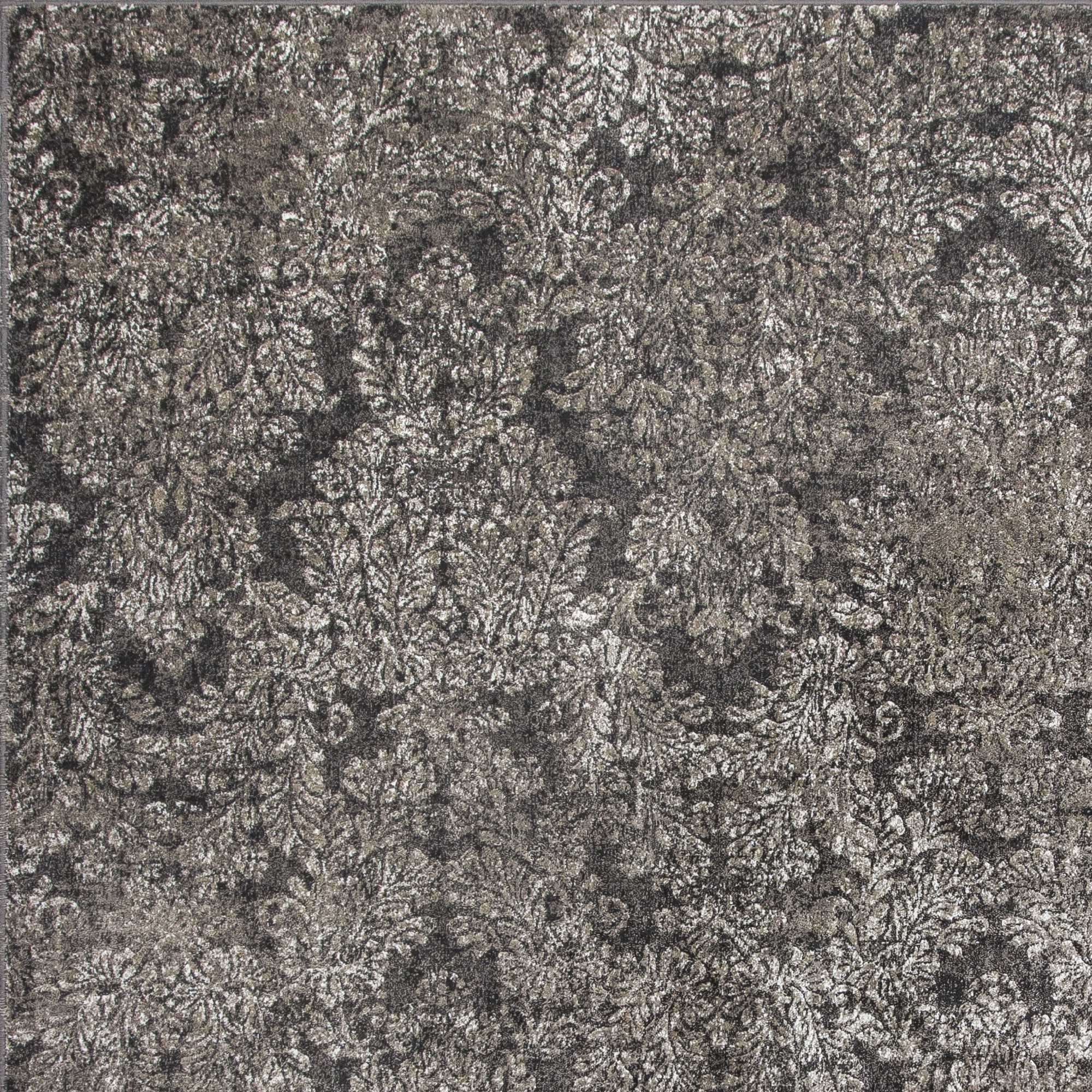 3'X5' Taupe Sand Machine Woven Damask Indoor Area Rug