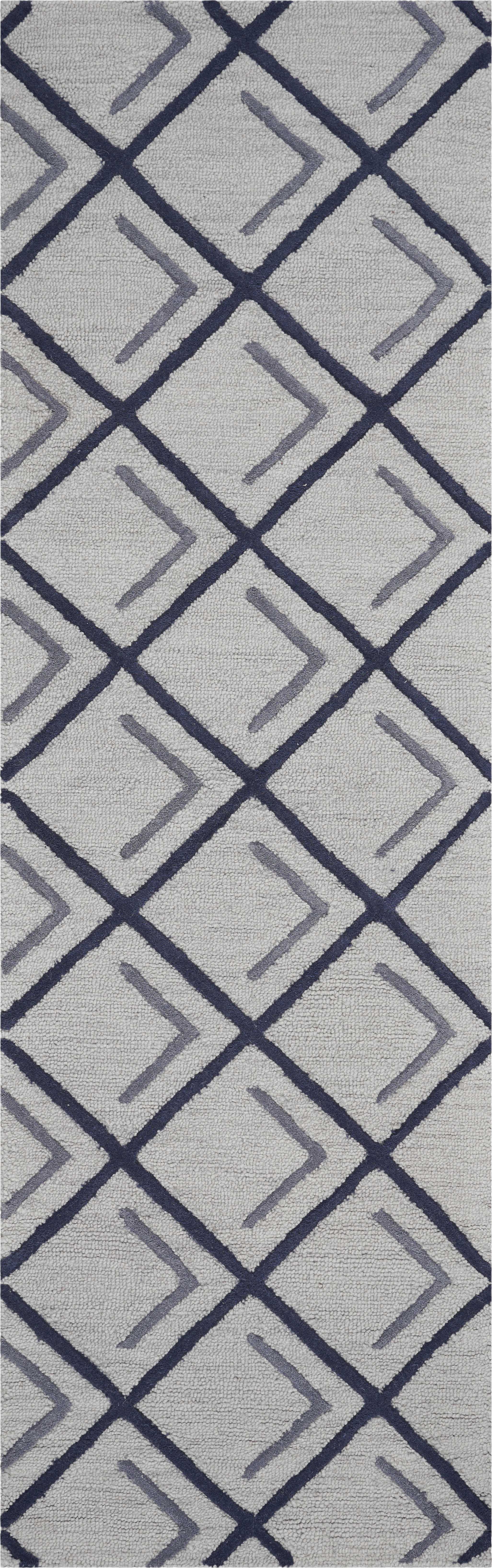 2'3 X 7'6 Runner Wool Iron Smoke Area Rug